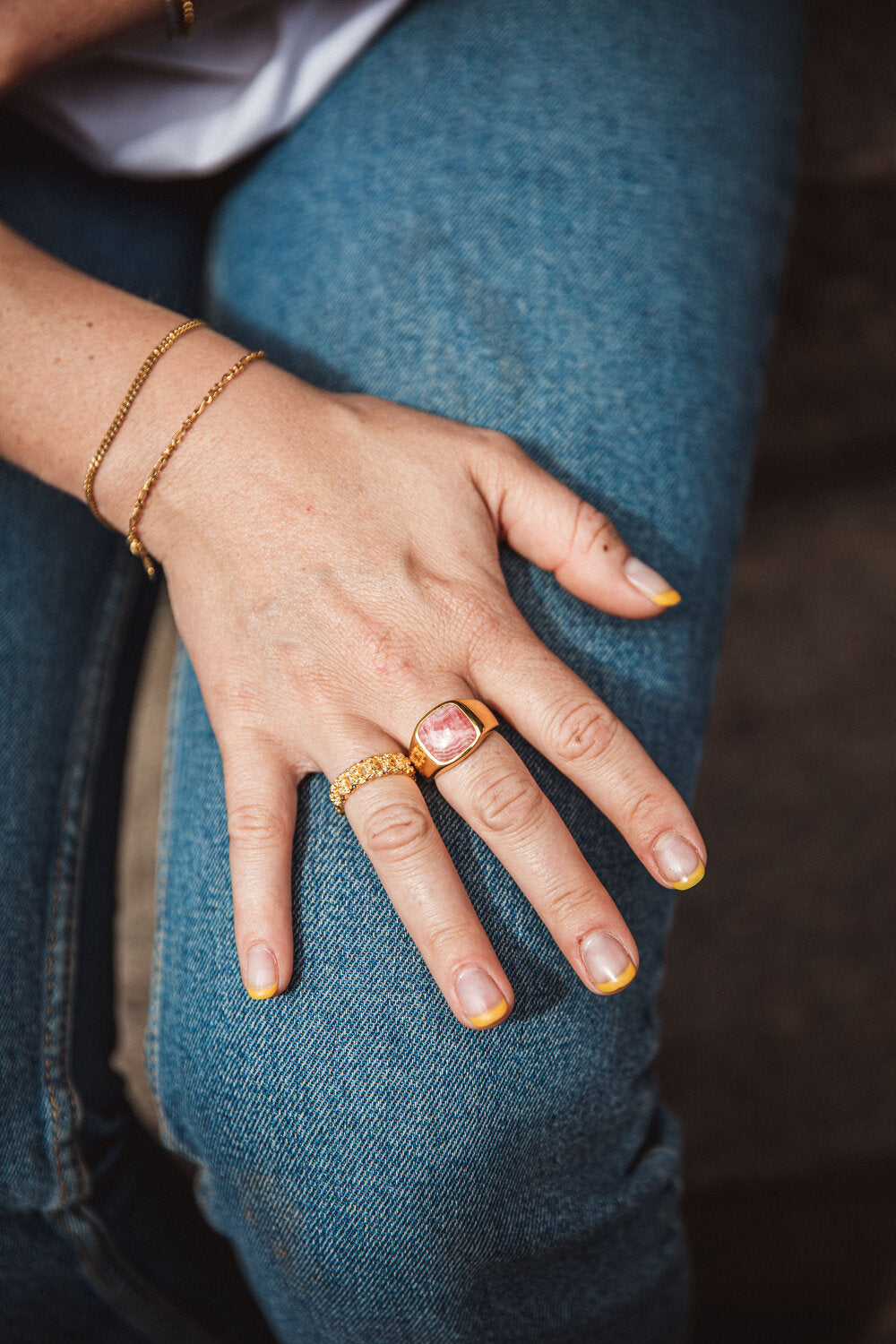 IX Crunchy Curb ring - forgyldt