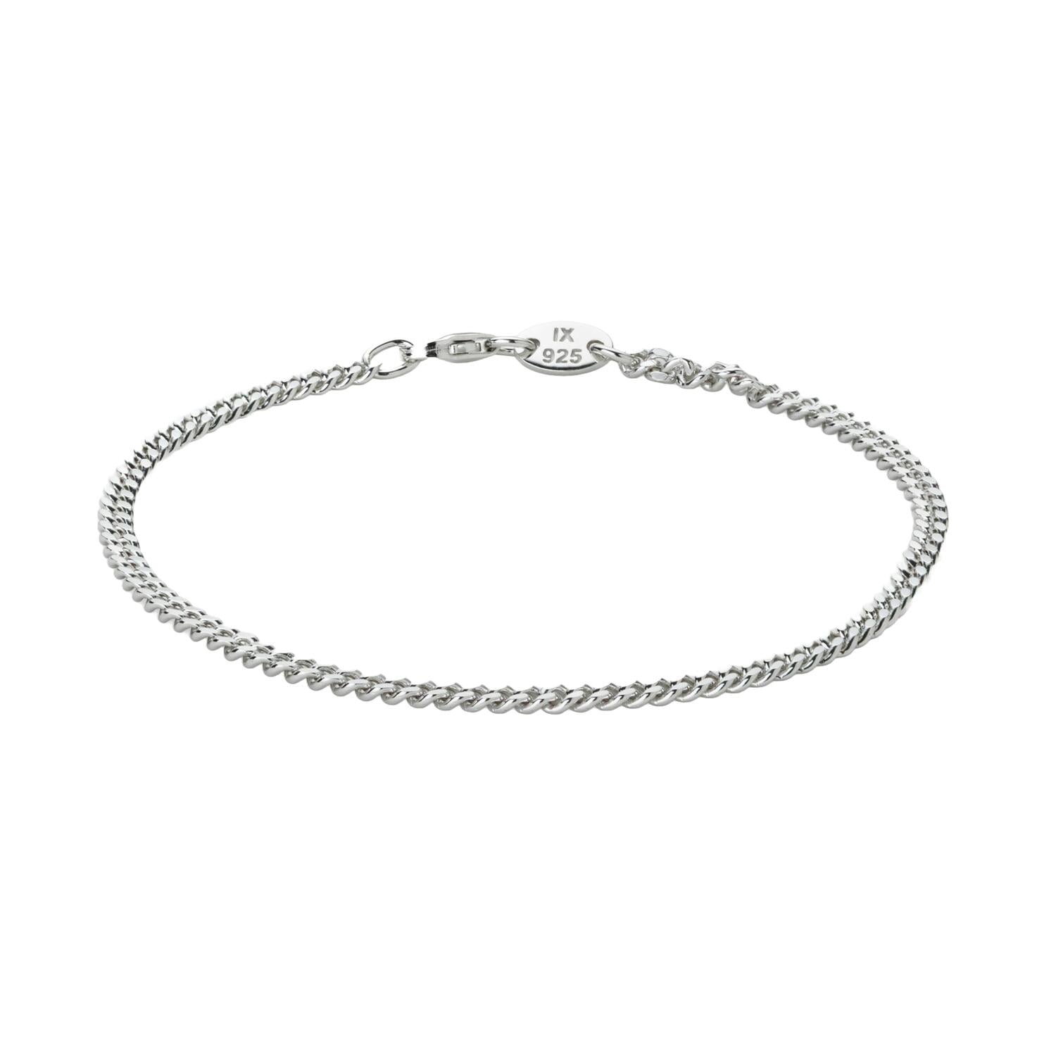 IX Curb Medi armbånd - sølv