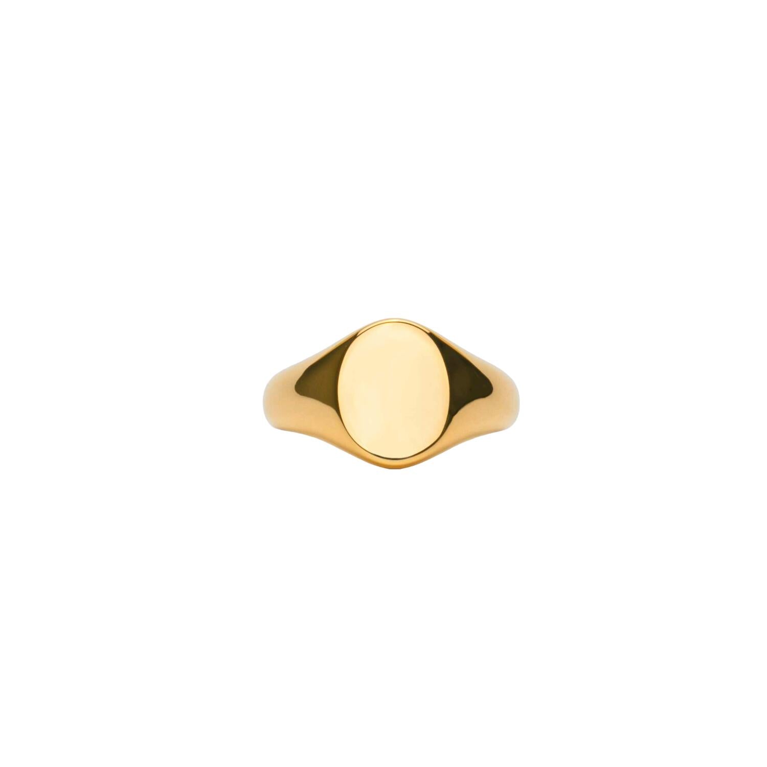 IX Mini Oval Signet ring - forgyldt