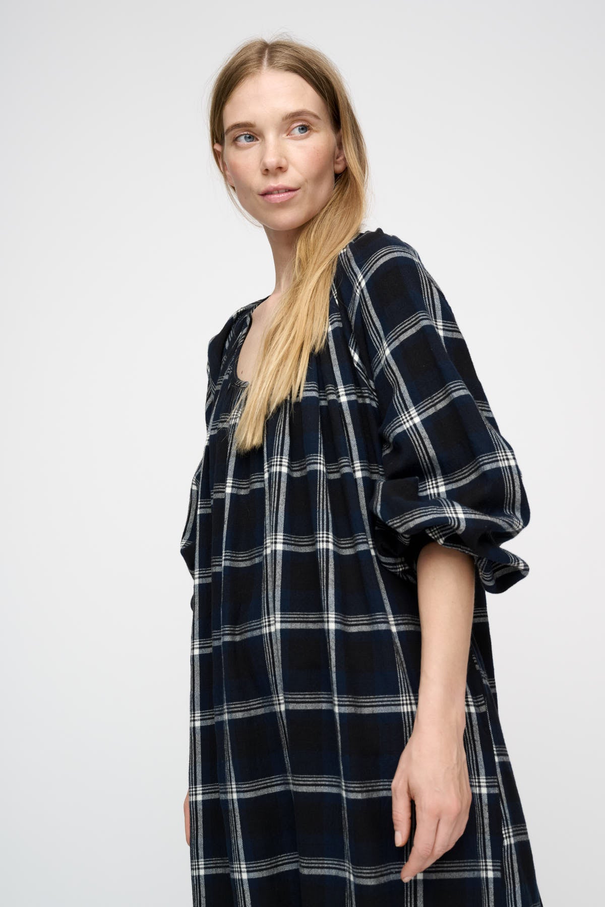 Imagine Check kjole - Dark Navy Check