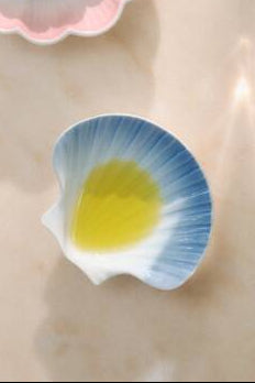Iris muslingeformet fad, blå - L10 cm