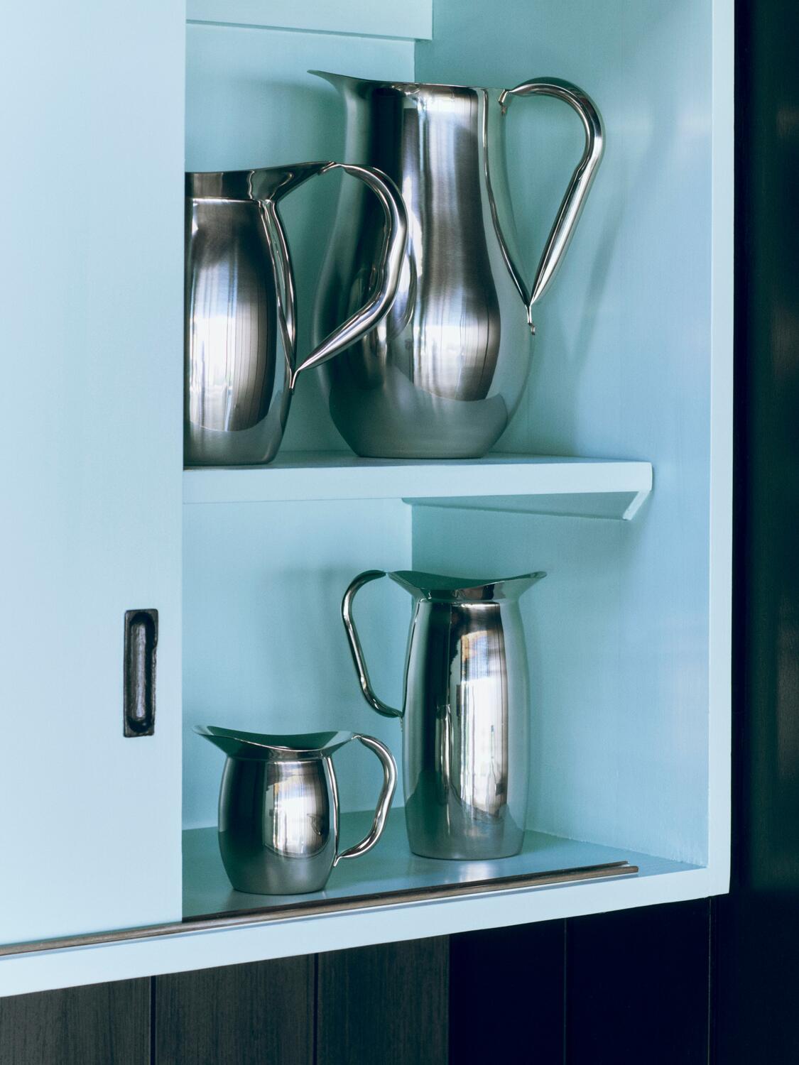 Indian Steel Pitcher, Tall - Sølvfarvet