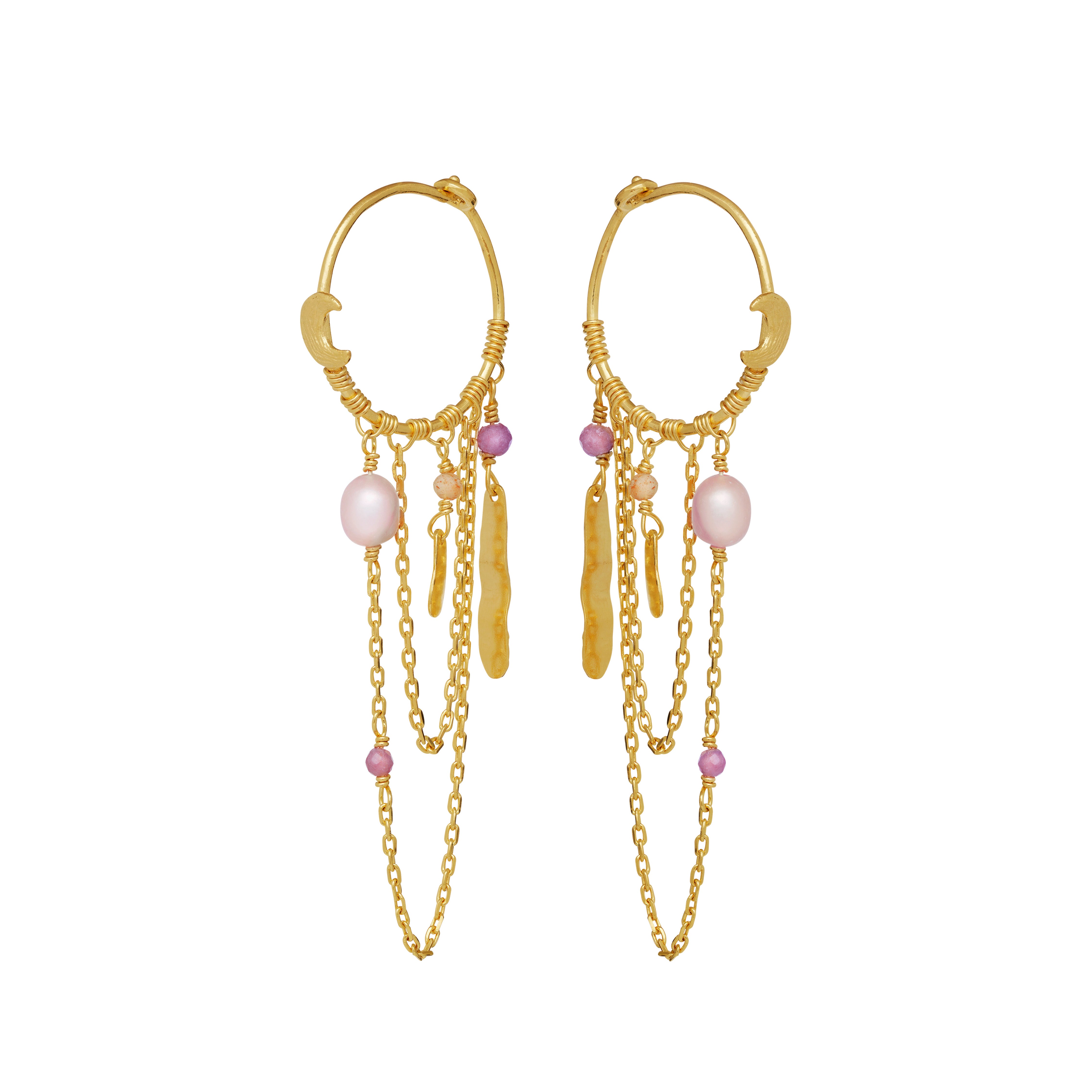 Indie hængeøreringe - forgyldt