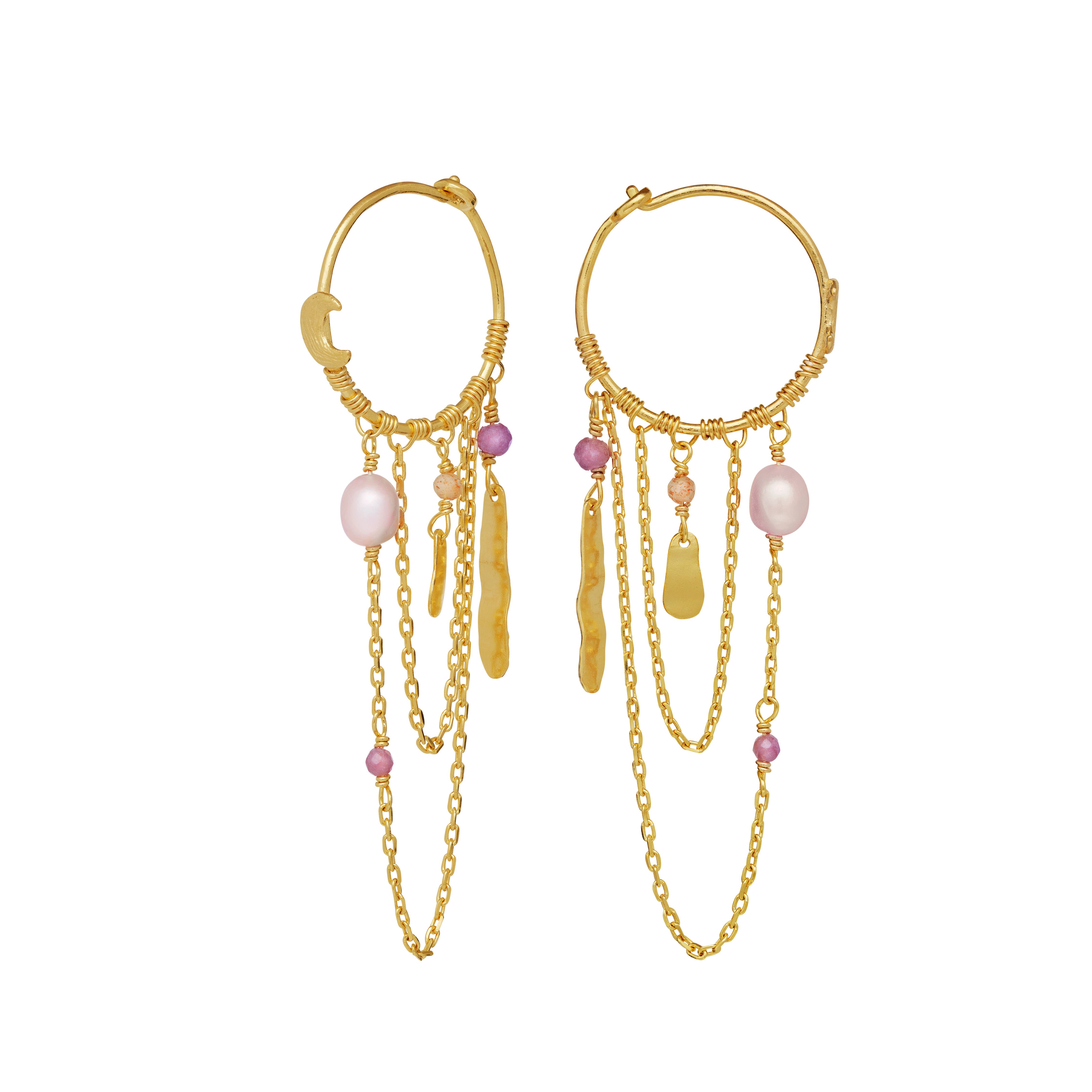 Indie hængeøreringe - forgyldt