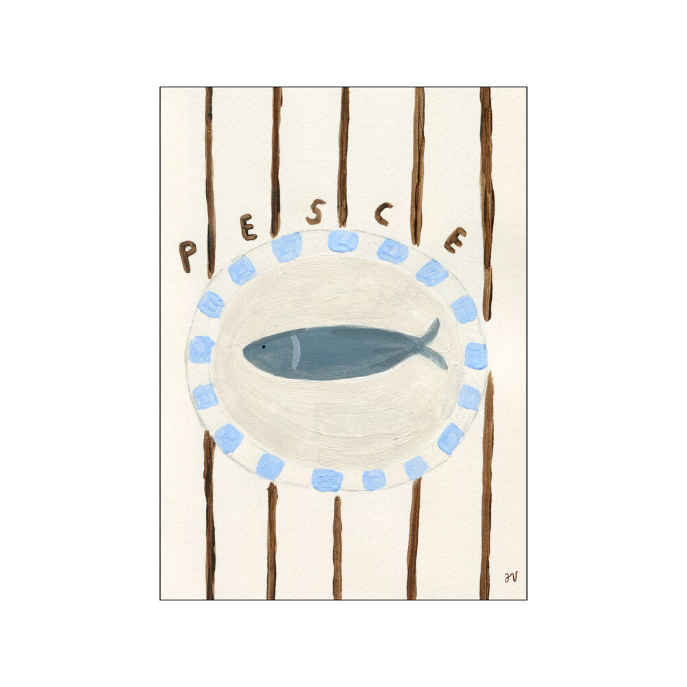 Pesce plakat, beige - 30x40 cm.
