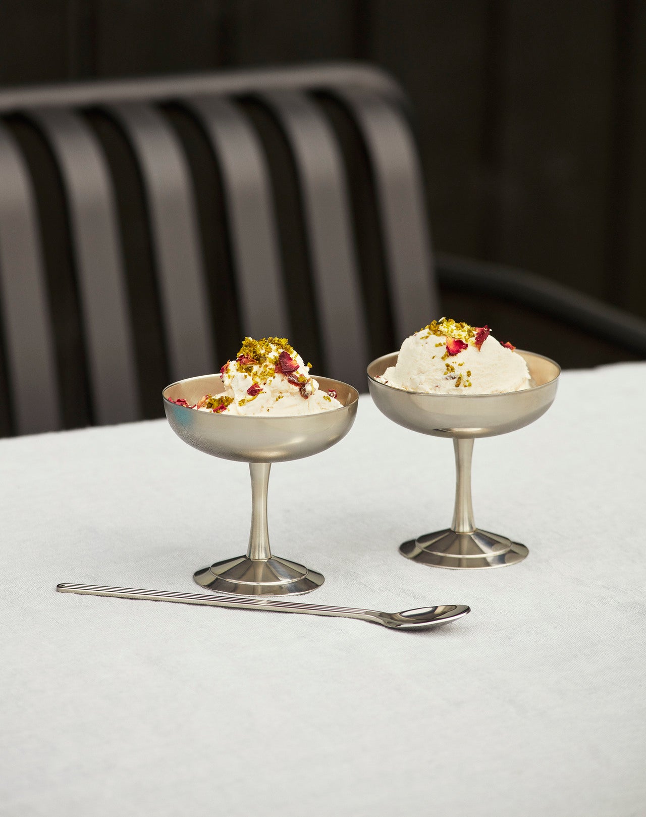 Italian ice skåle, stål - H: 9 cm.