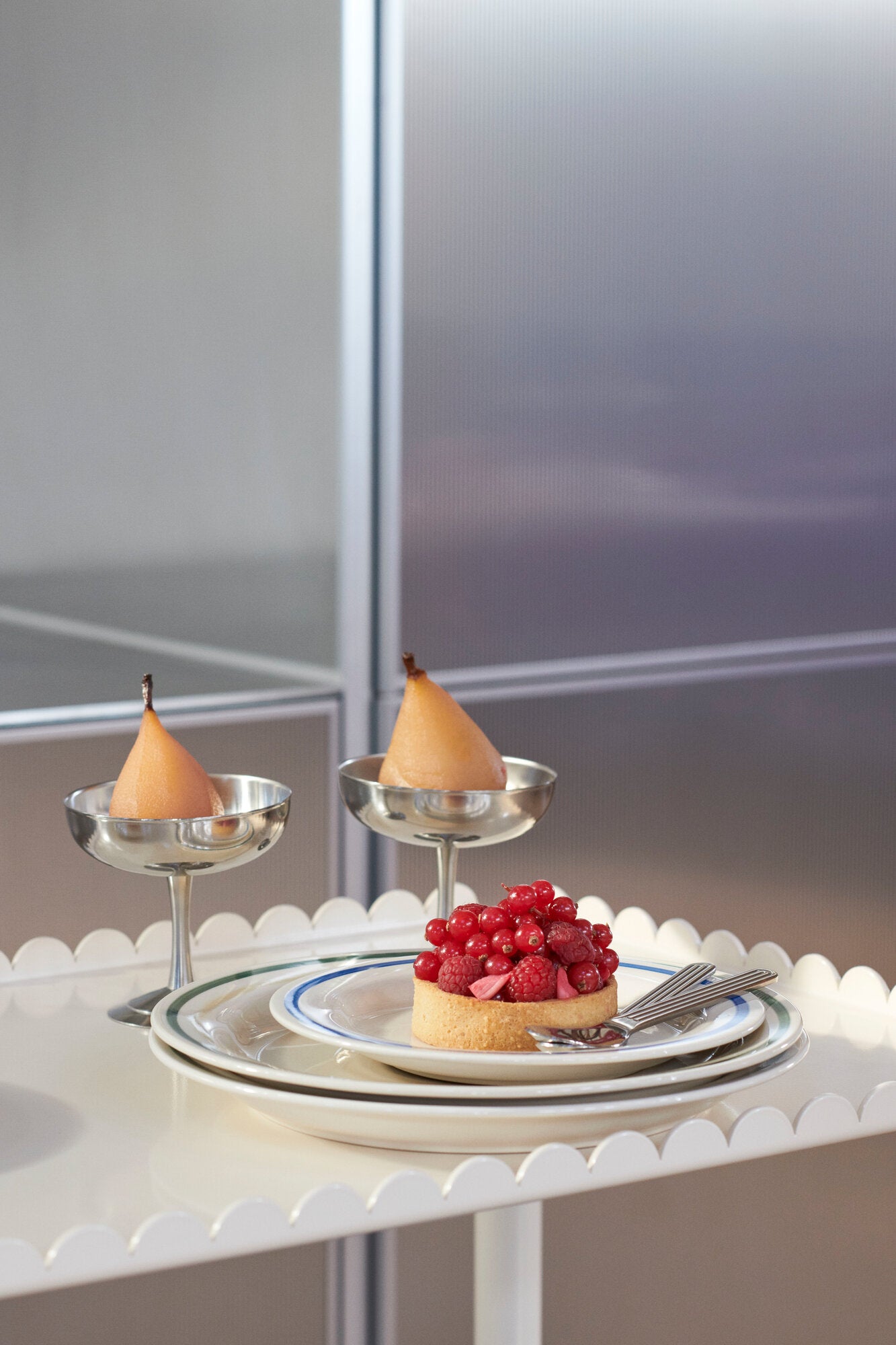 Italian ice skåle, stål - H: 9 cm.