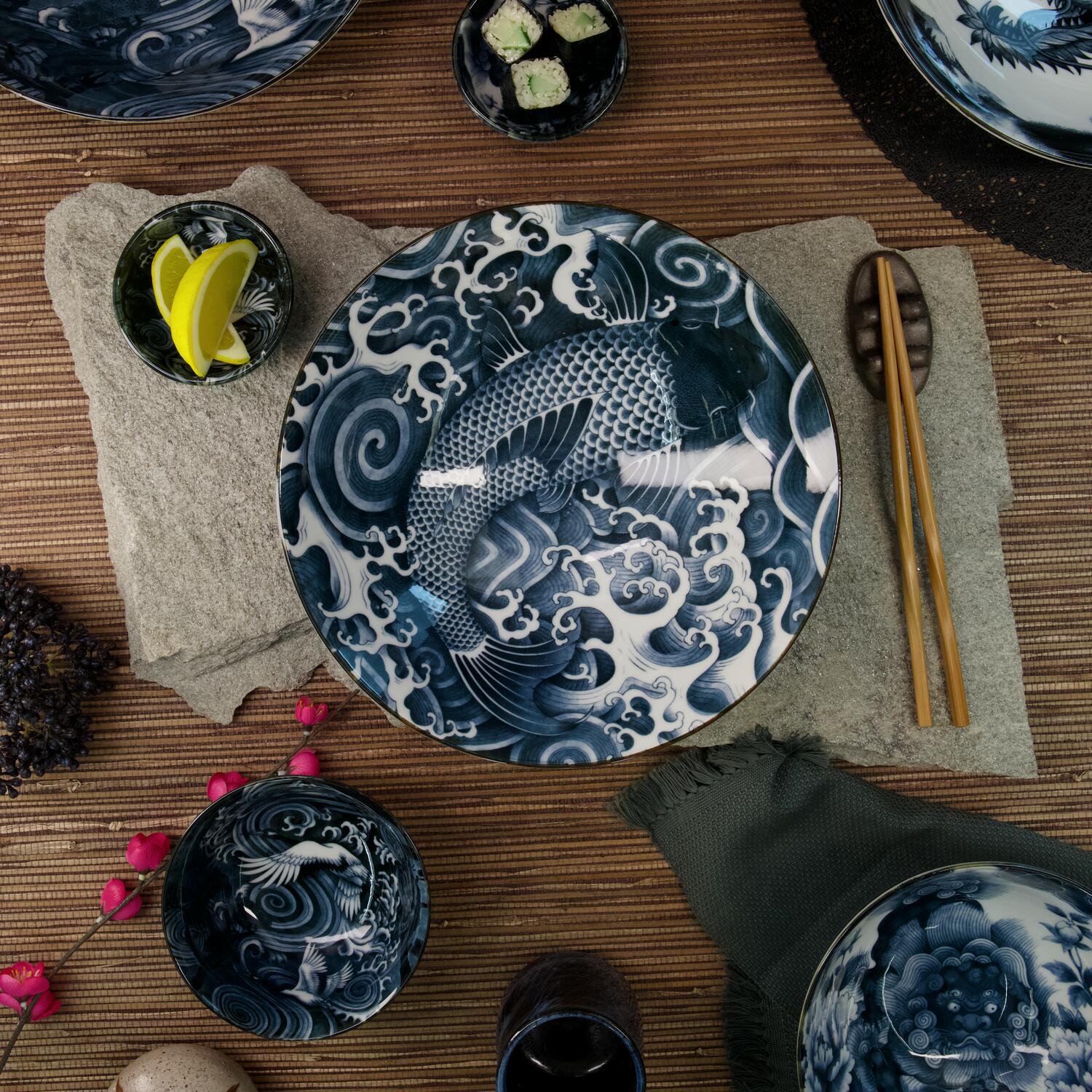 Japonism Crane Menbachi skål - Ø25,2 cm.