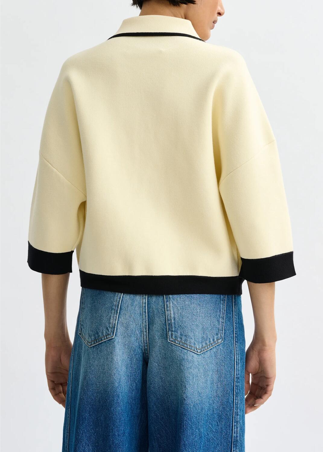 Jugly kortærmet cardigan - Off White OW01