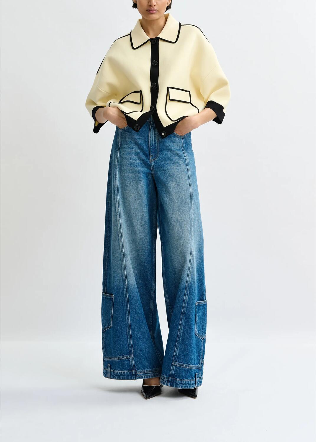 Jugly kortærmet cardigan - Off White OW01