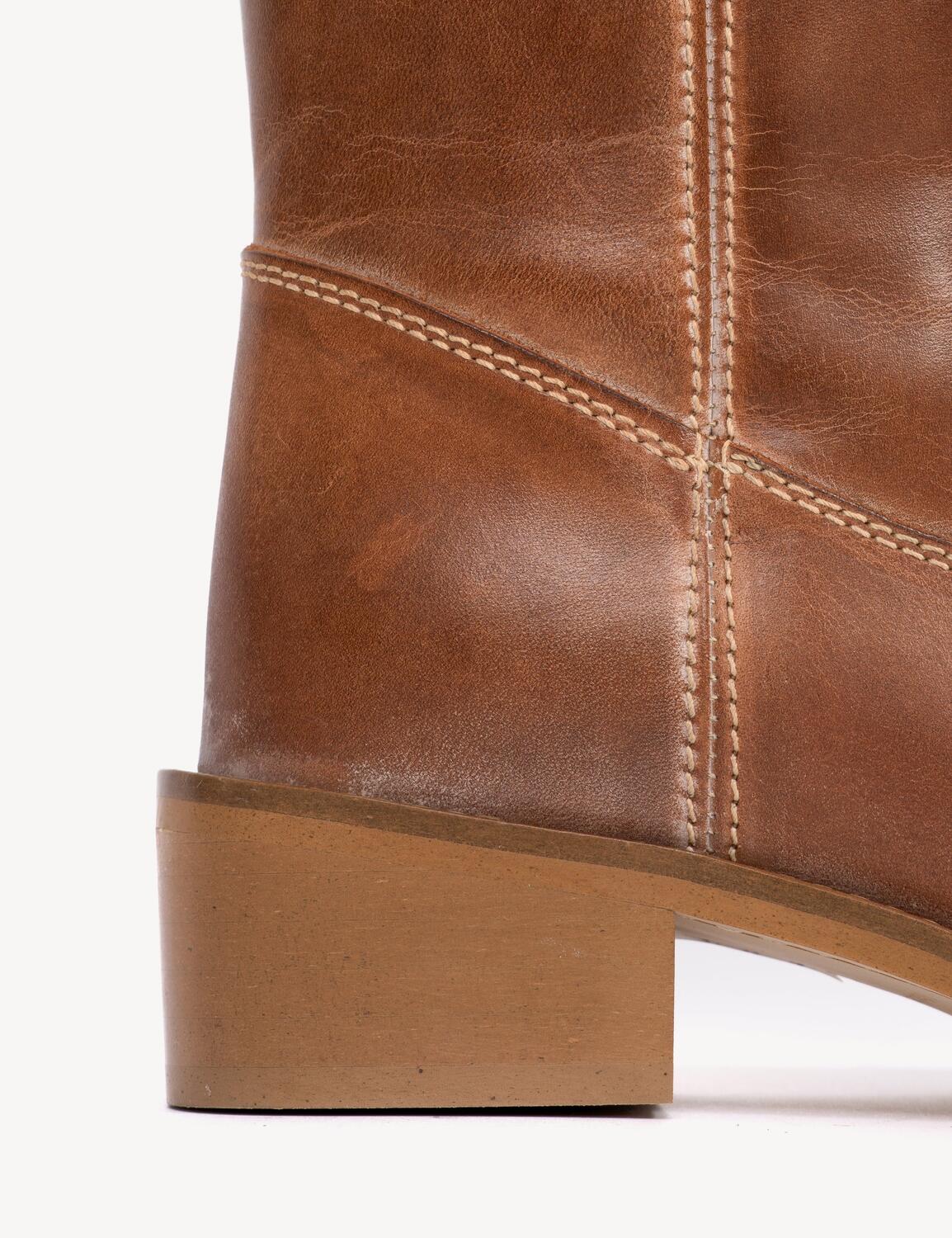 Julia Gaucho læderstøvler - Cognac