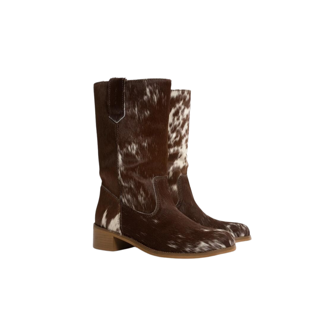 Julia Gaucho læderstøvler - Cow Fur