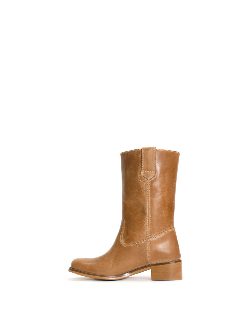 Julia Gaucho læderstøvler - Dark Tan