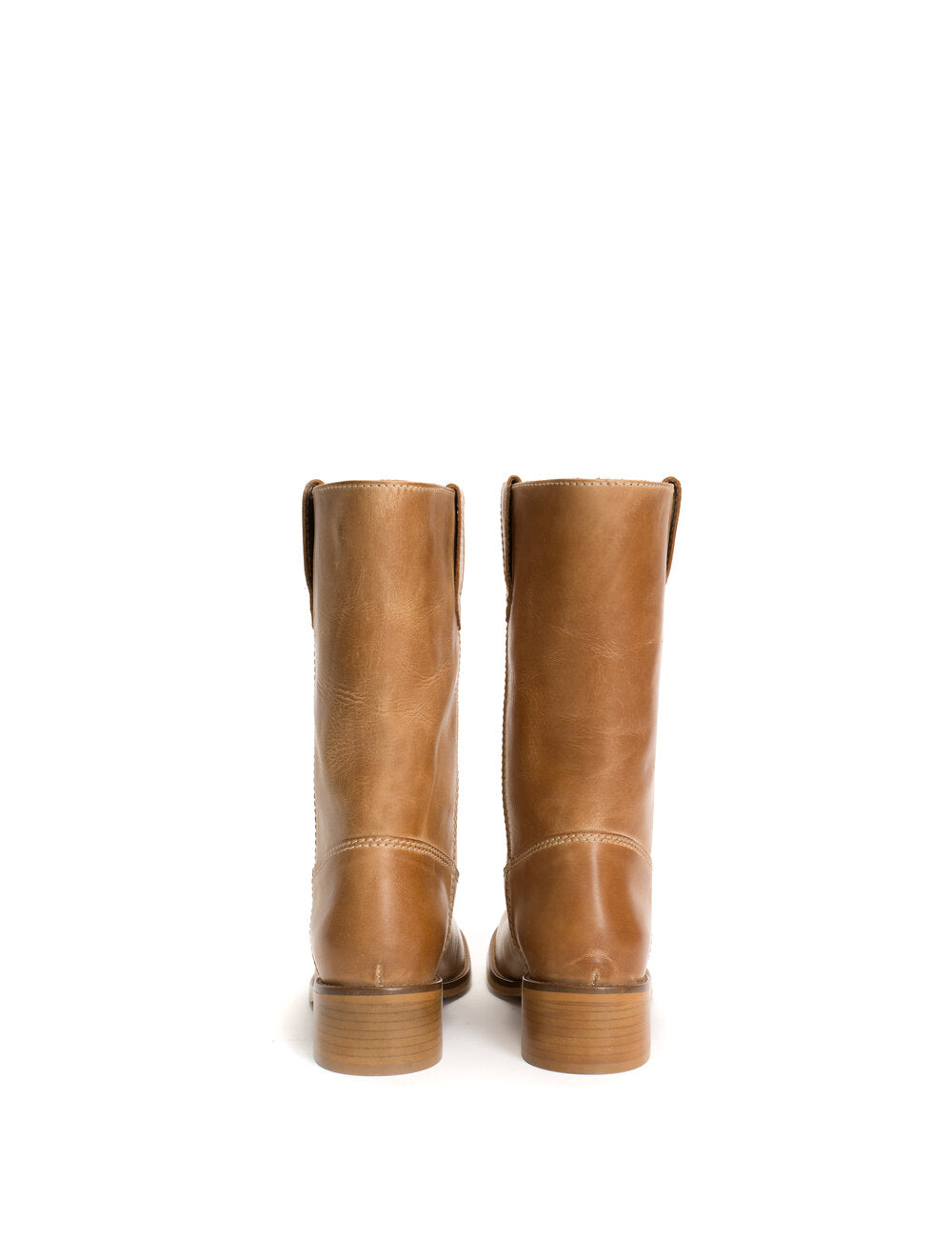 Julia Gaucho læderstøvler - Dark Tan