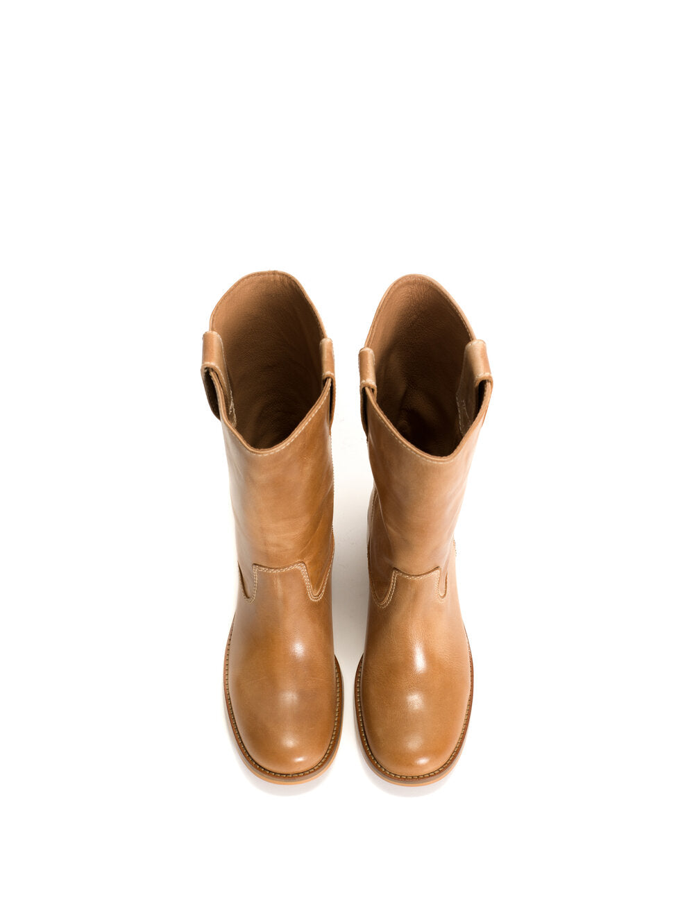 Julia Gaucho læderstøvler - Dark Tan