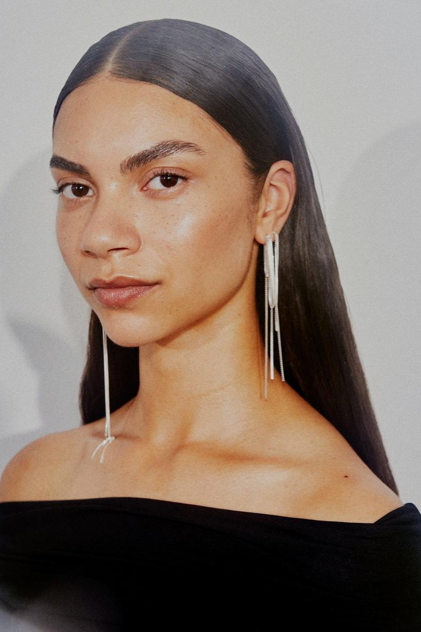 Night Magic hængeørering - sølv