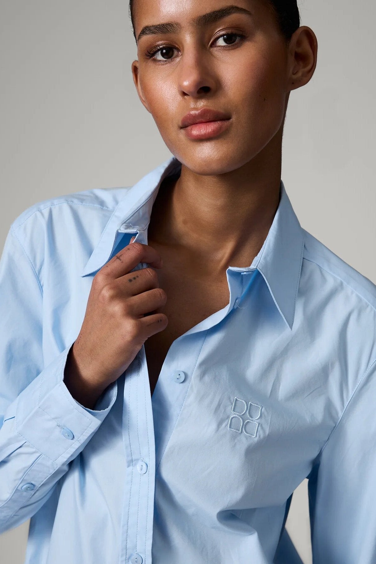 Poplina Jojo skjorte - Chambray blue