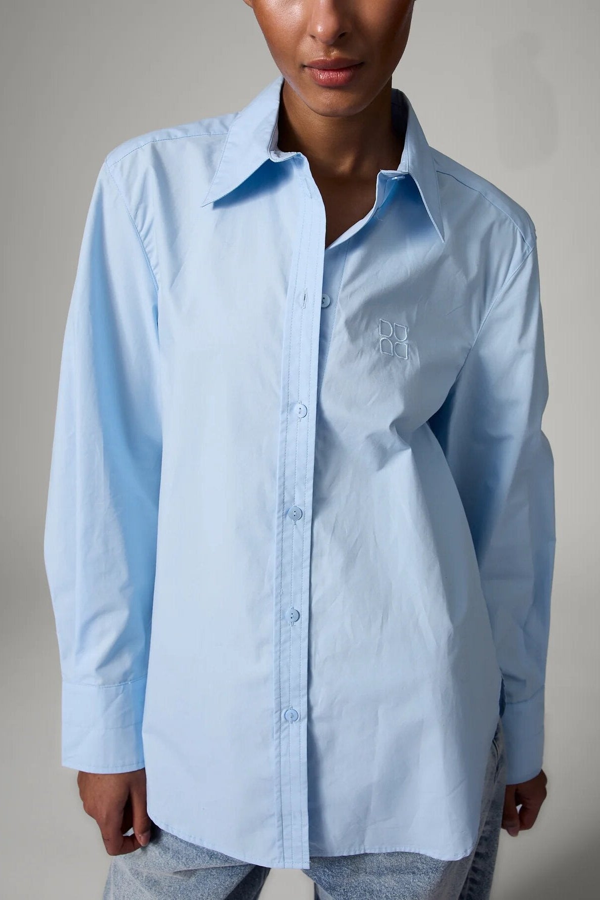 Poplina Jojo skjorte - Chambray blue