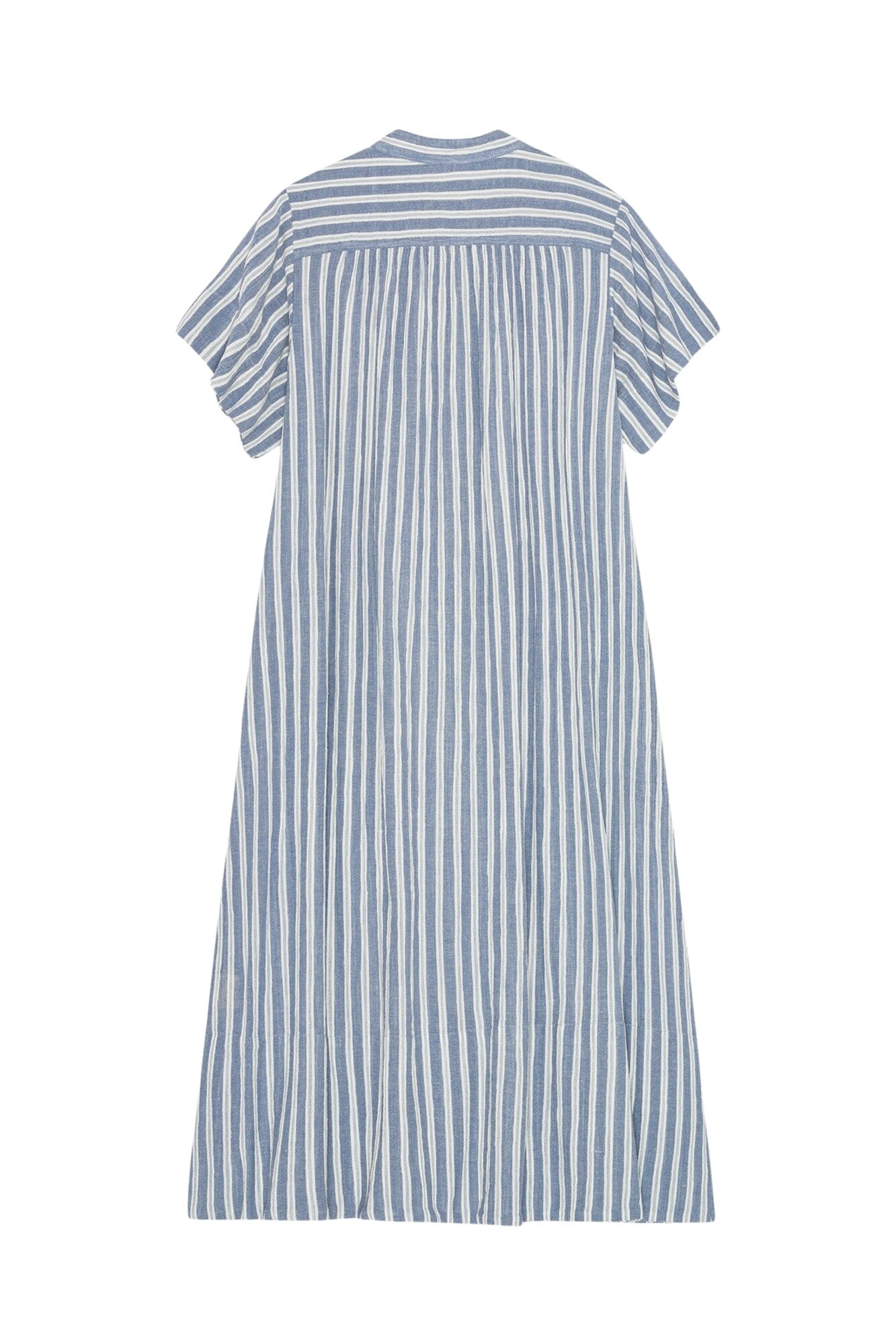 June stripe skjortekjole - Sea blue/ecru