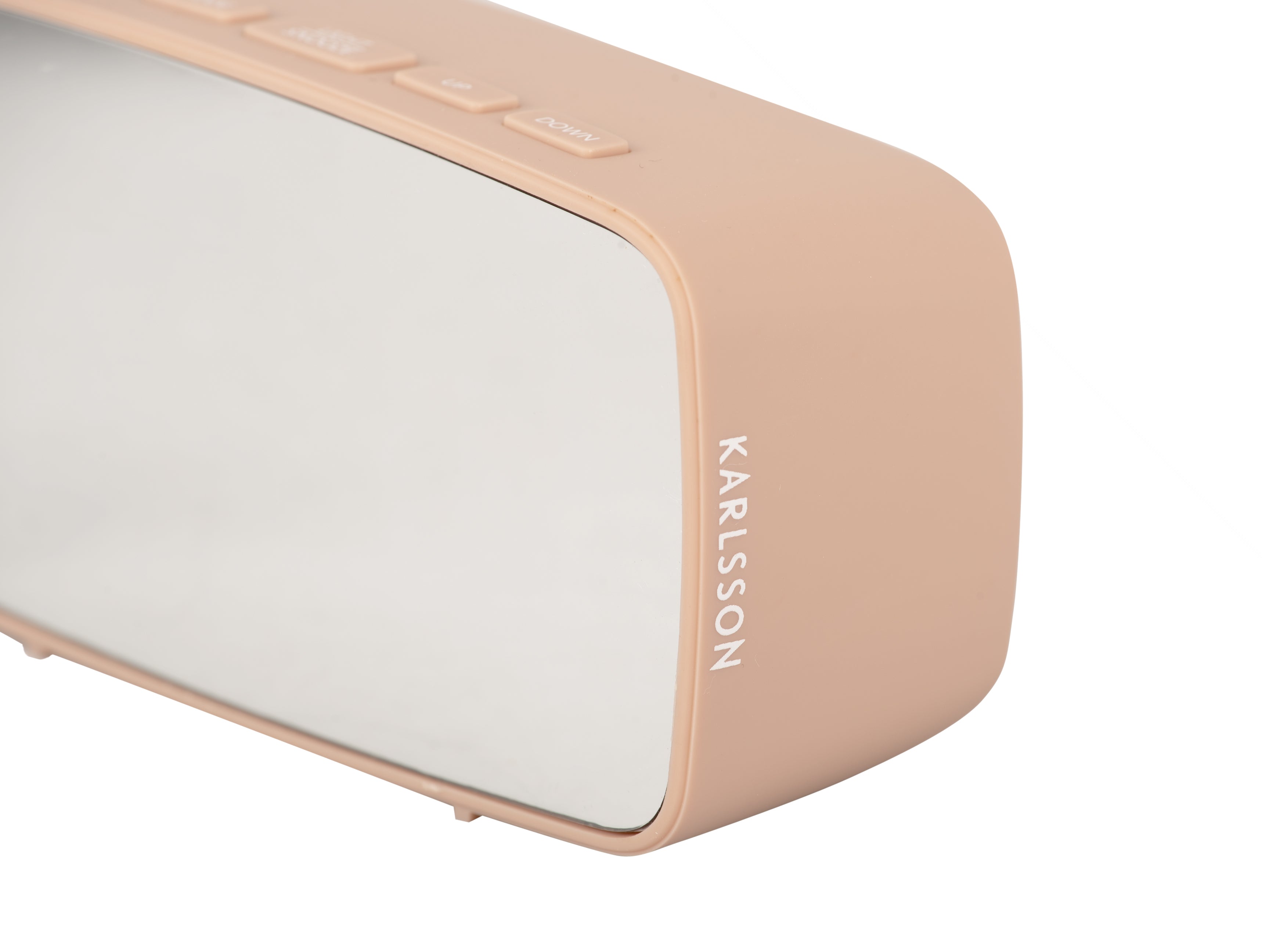 Silver Mirror LED Oval vækkeur - rosa