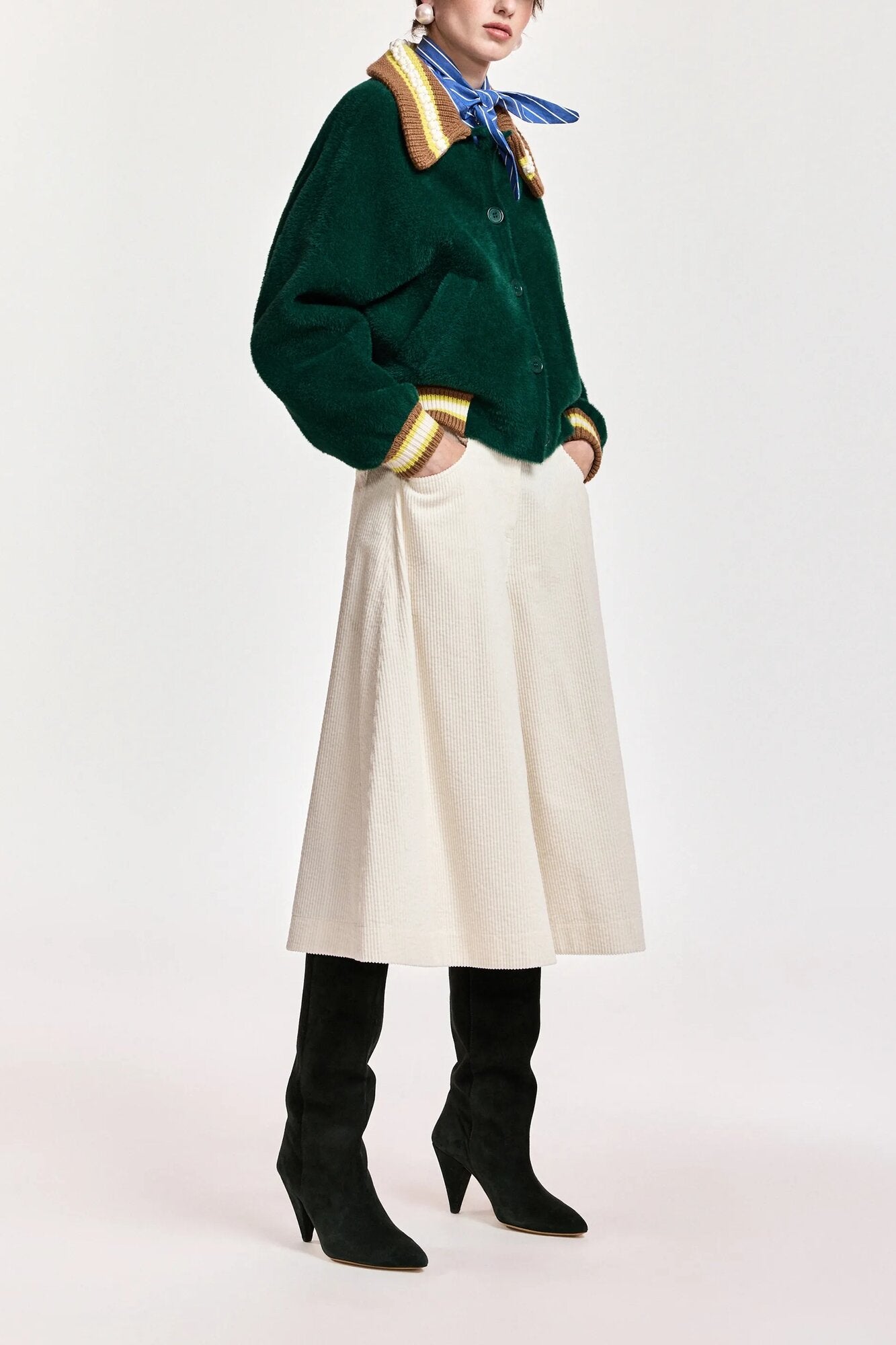 Kamore Knit With Collar cardigan – Combo1 Forest Whisper