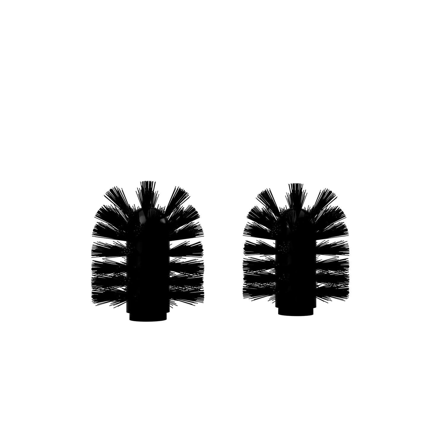 Toiletbørstehoved, sort - 2 stk