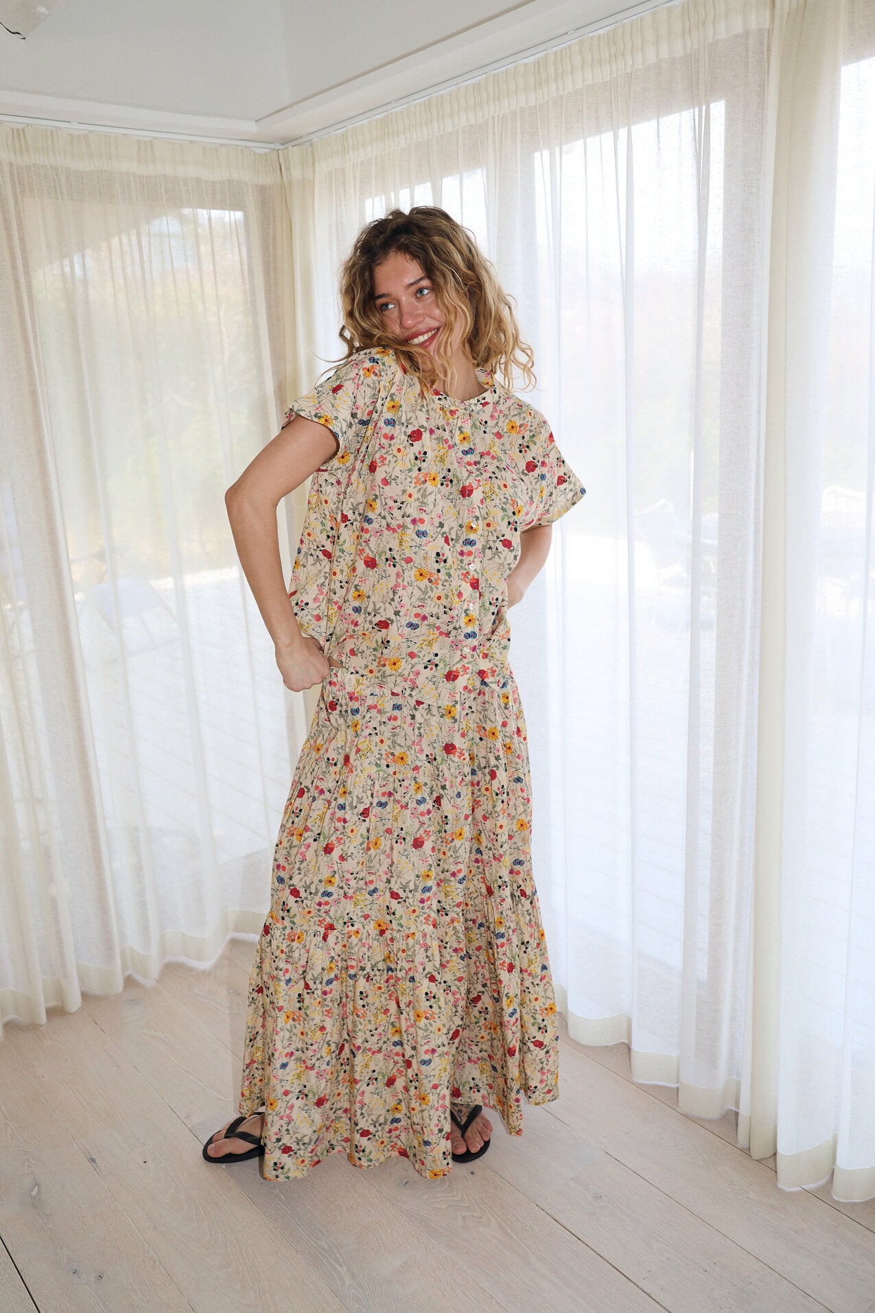 Mya kortærmet skjorte - 74 Flower Print