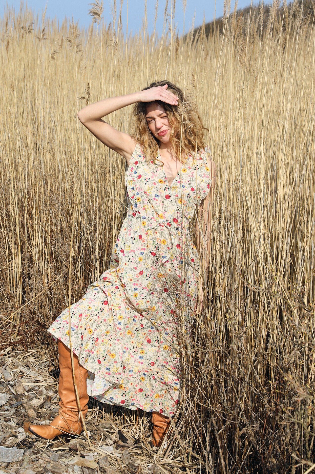 Samo Midikjole - 74 Flower Print