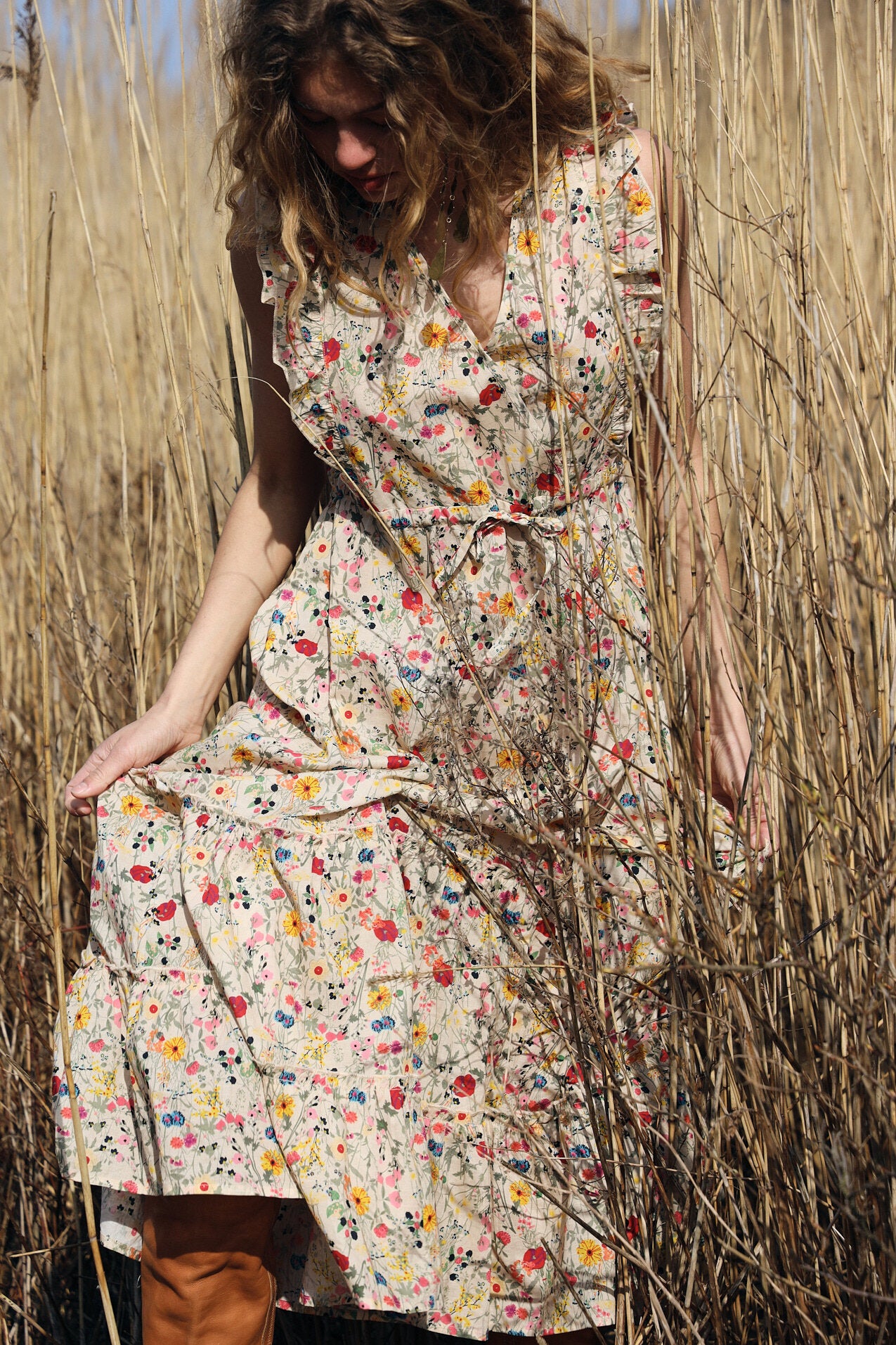 Samo Midikjole - 74 Flower Print