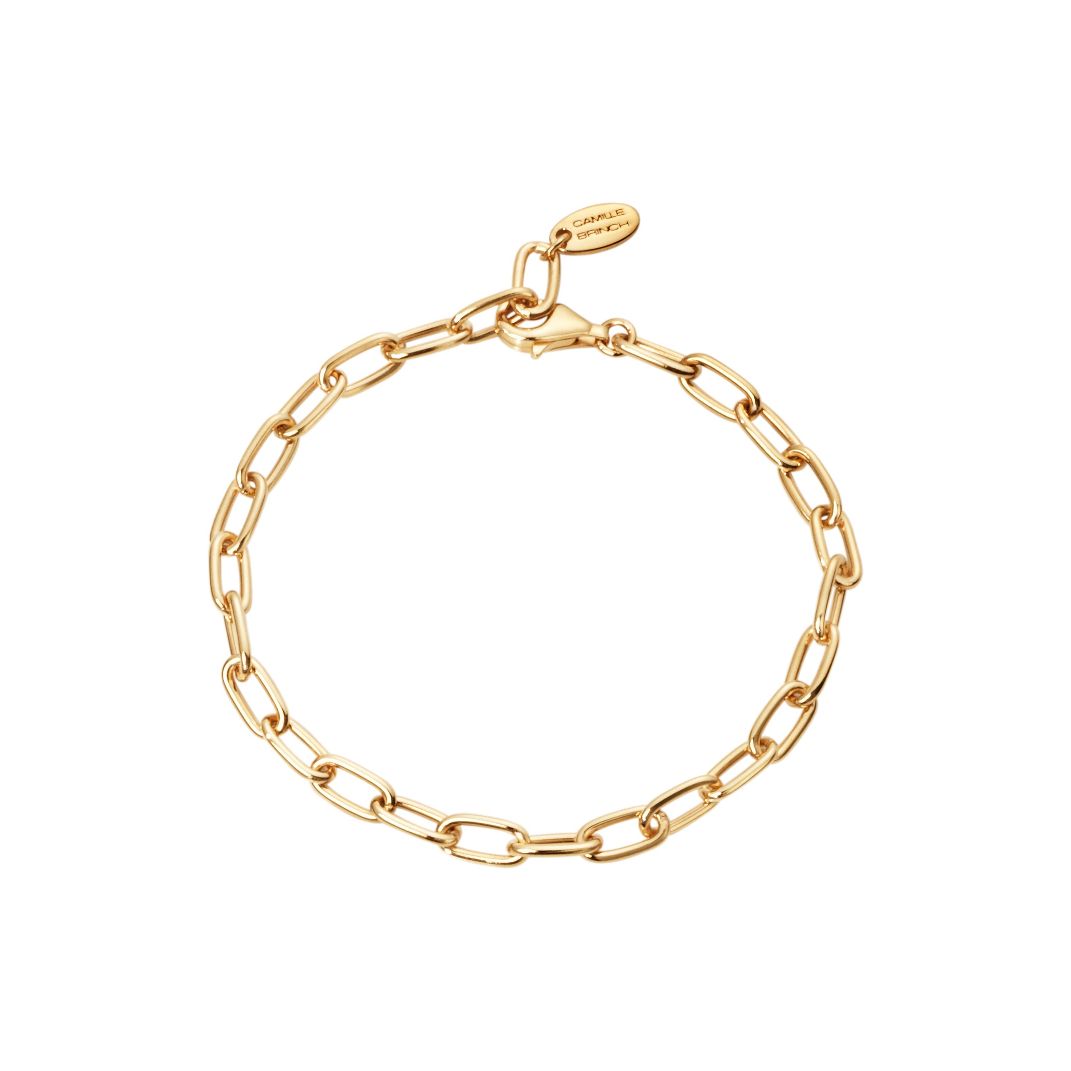 Link Puffer armbånd - forgyldt