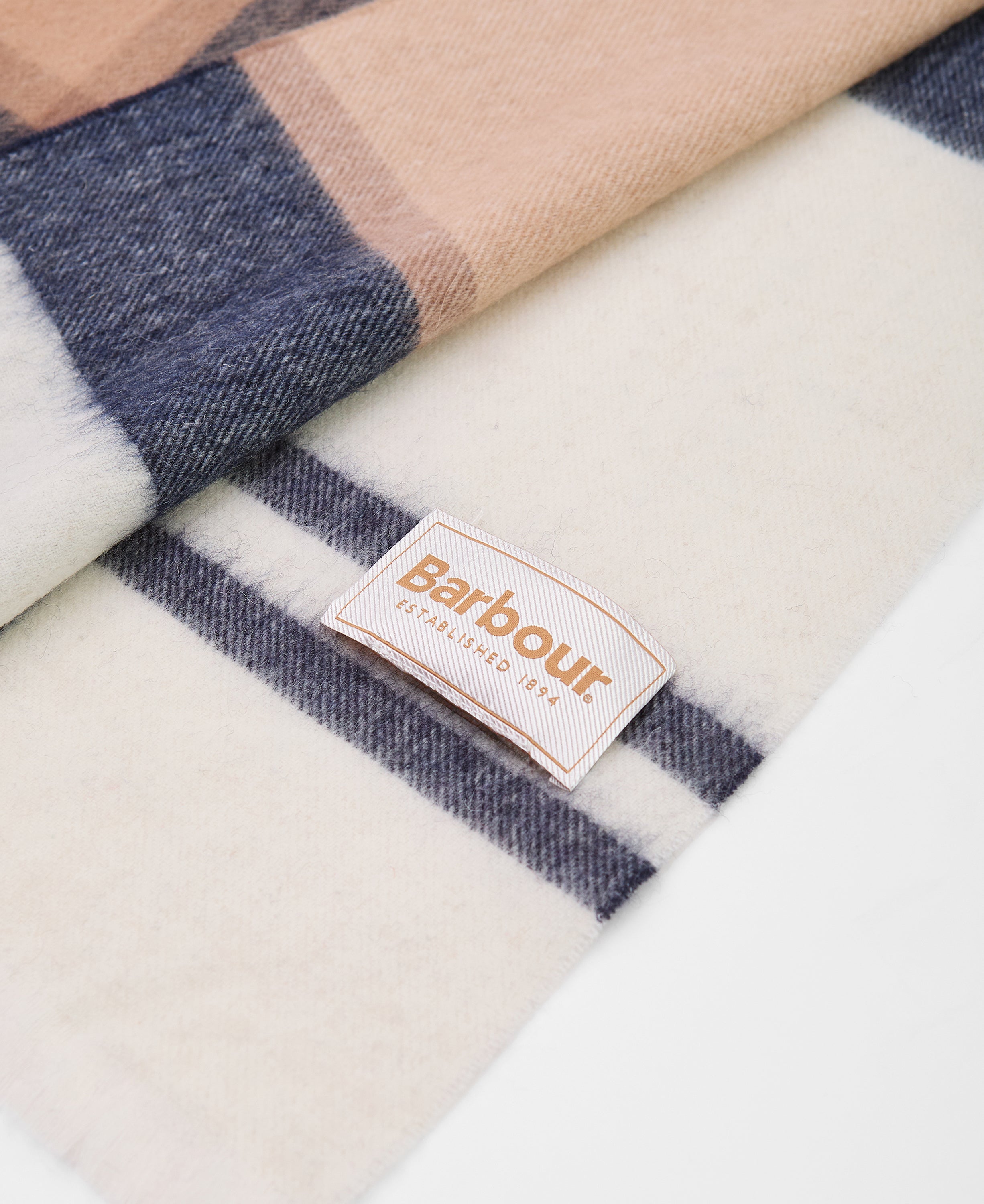 Rosefield Tartan uld halstørklæde - brun