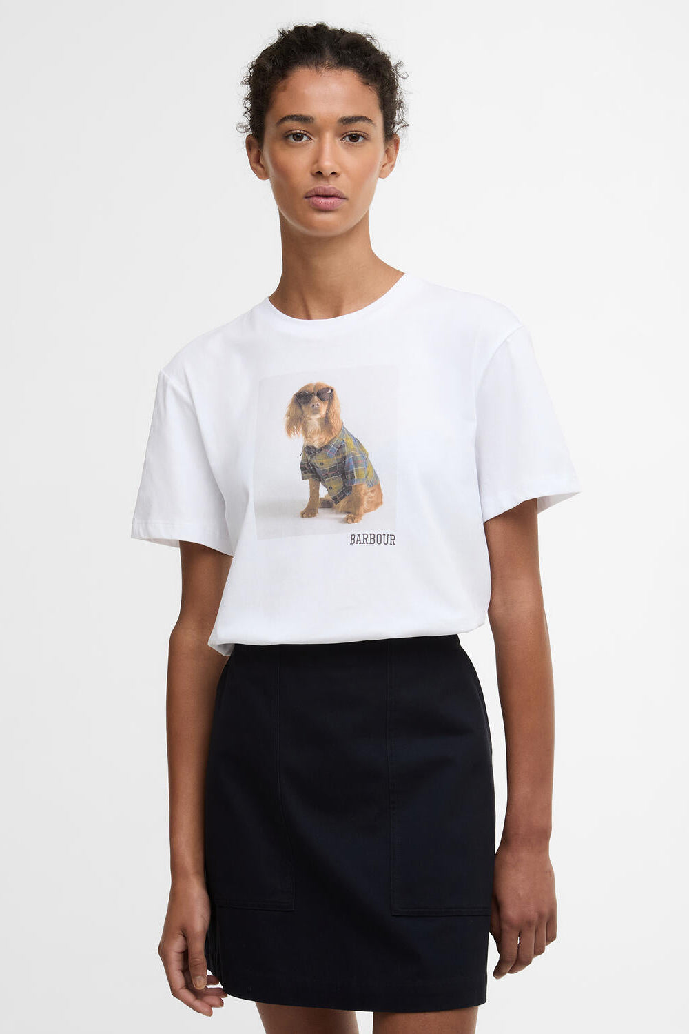 Marine t-shirt - hvid