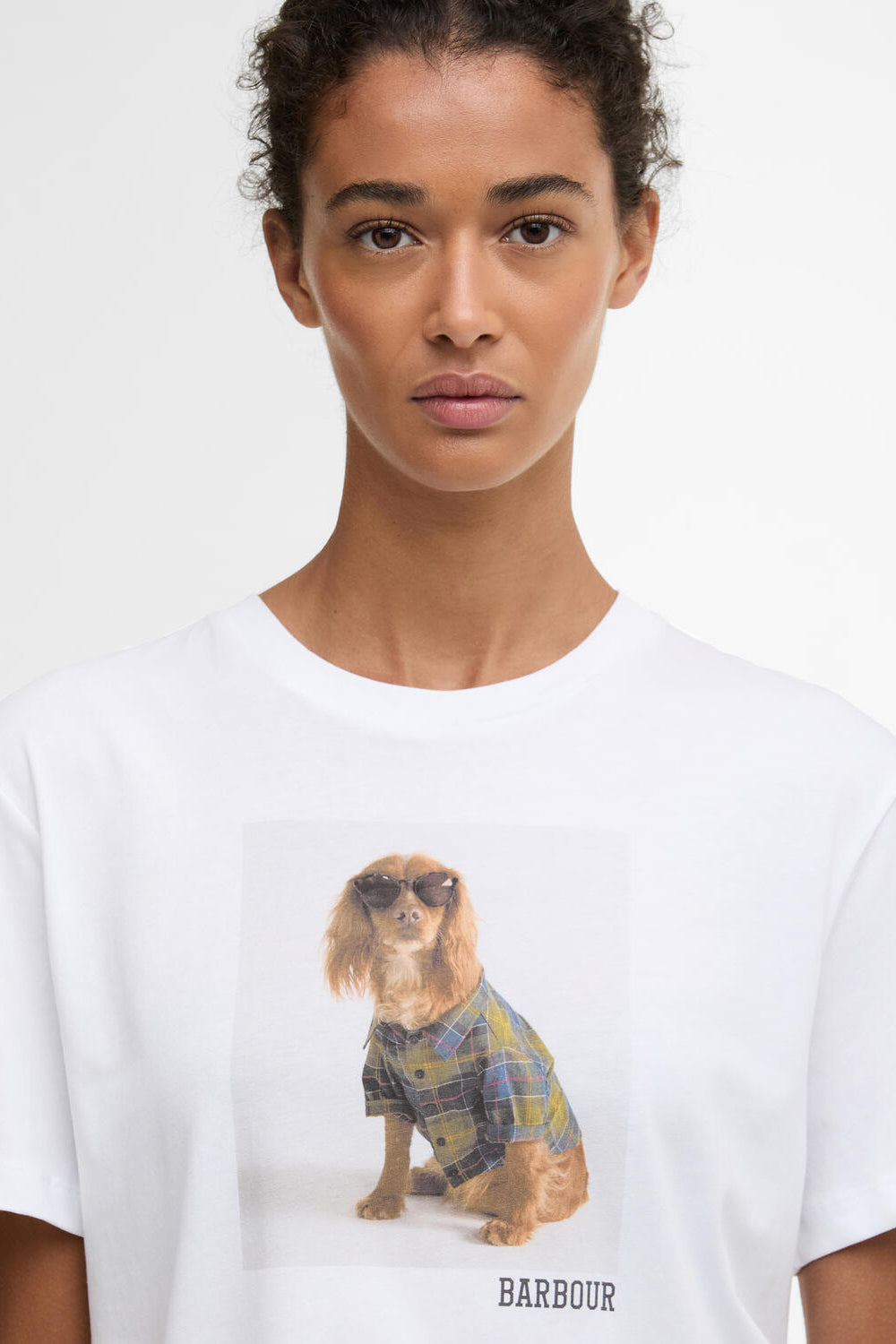 Marine t-shirt - hvid