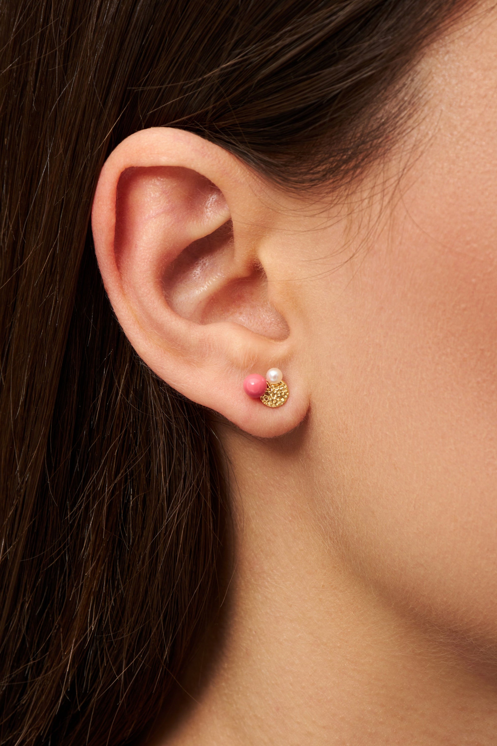 Bouquet Plate ørestik - forgyldt