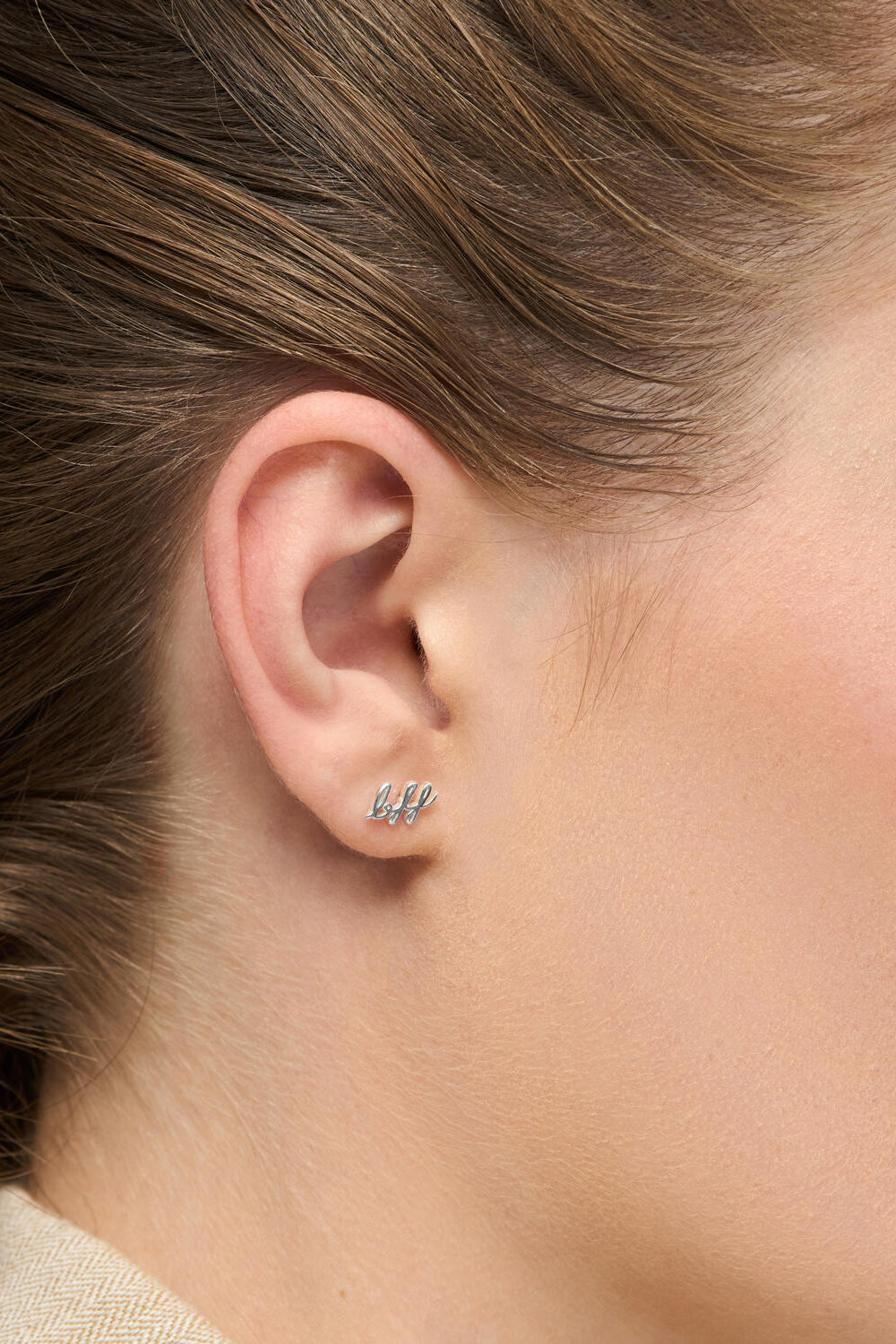 For My Bff earring 1 pcs - silver