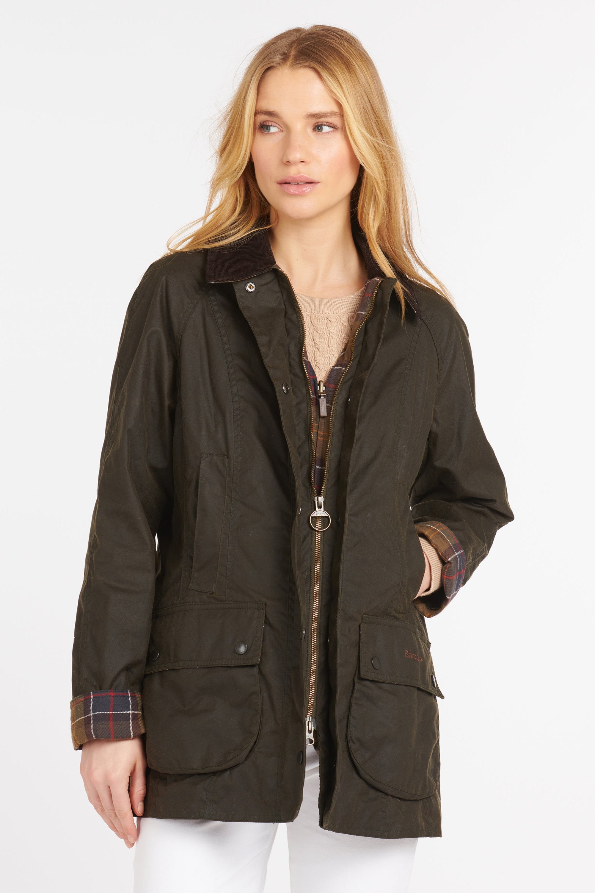 Classic Beadnell Wax jakke - Olive