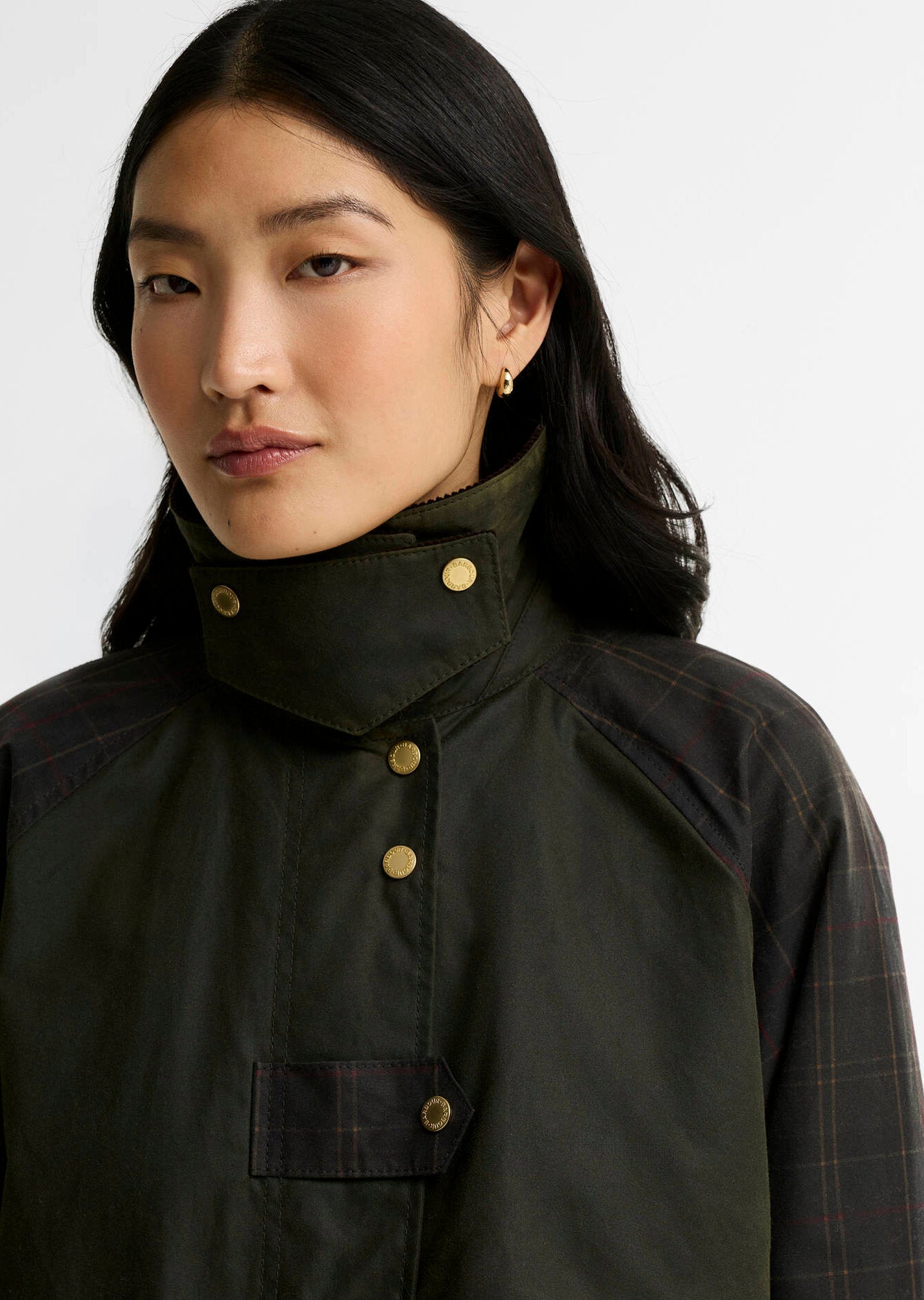 Check kirklees wax frakke – Olive