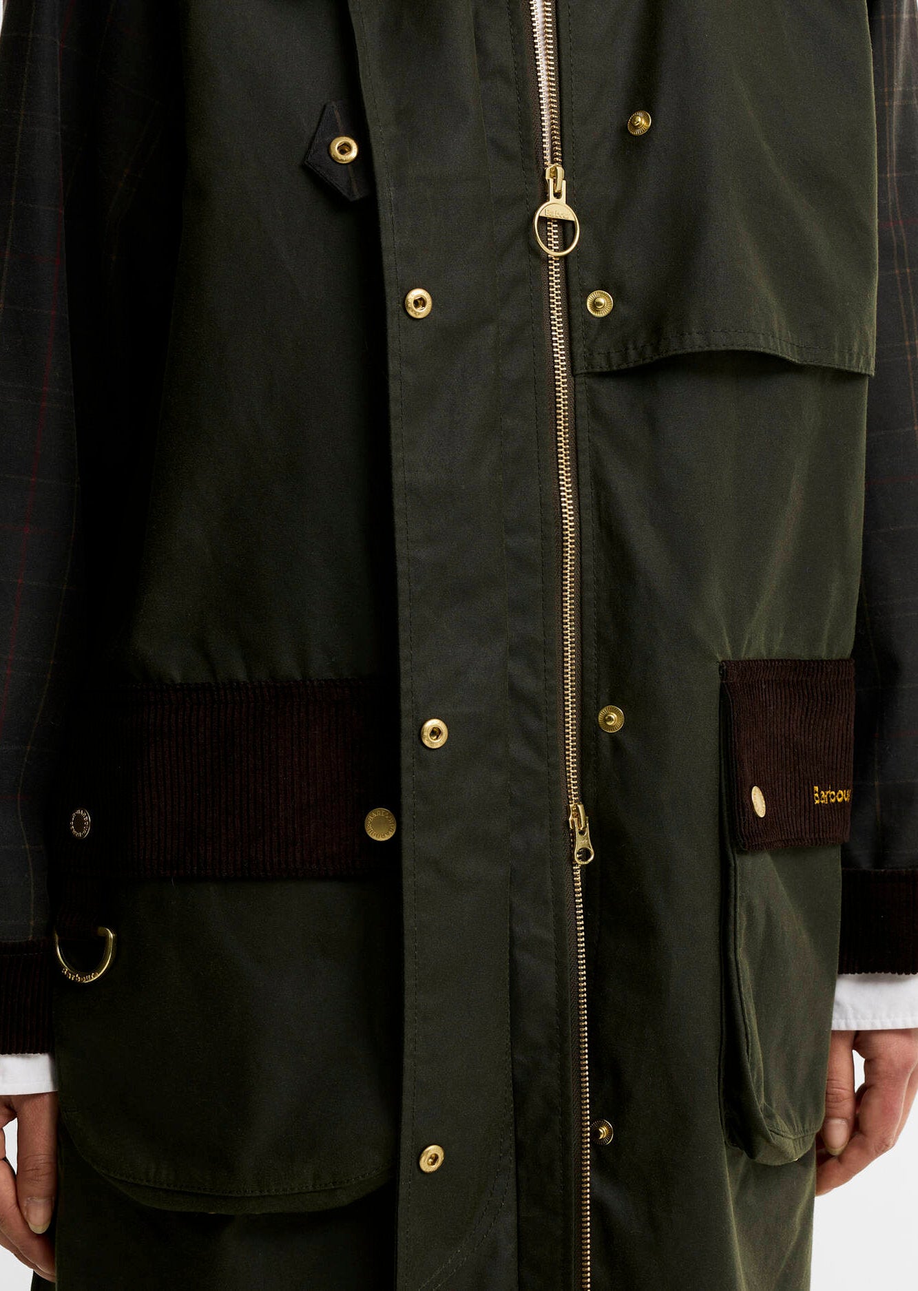 Check kirklees wax frakke – Olive