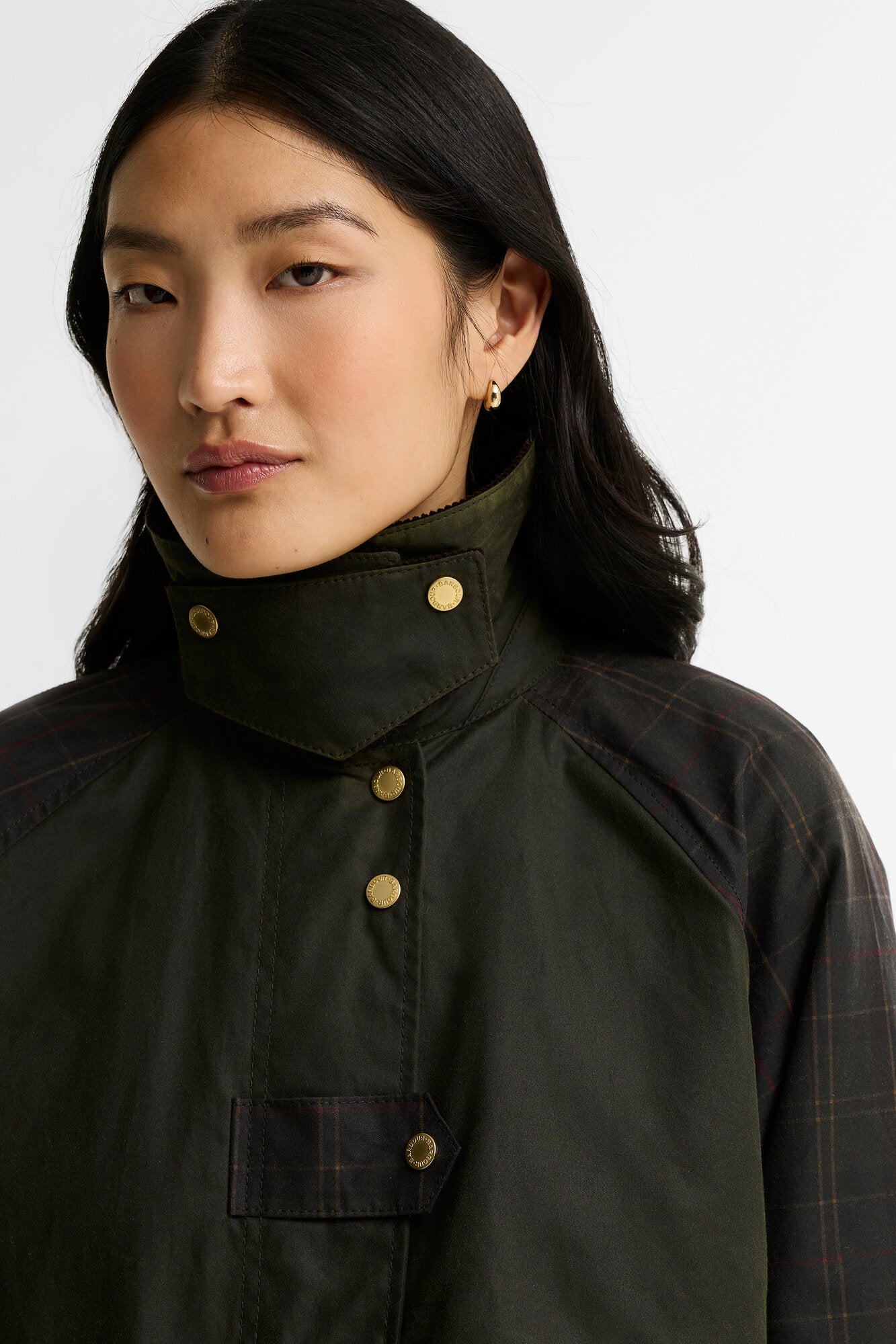 Check kirklees wax frakke – Olive