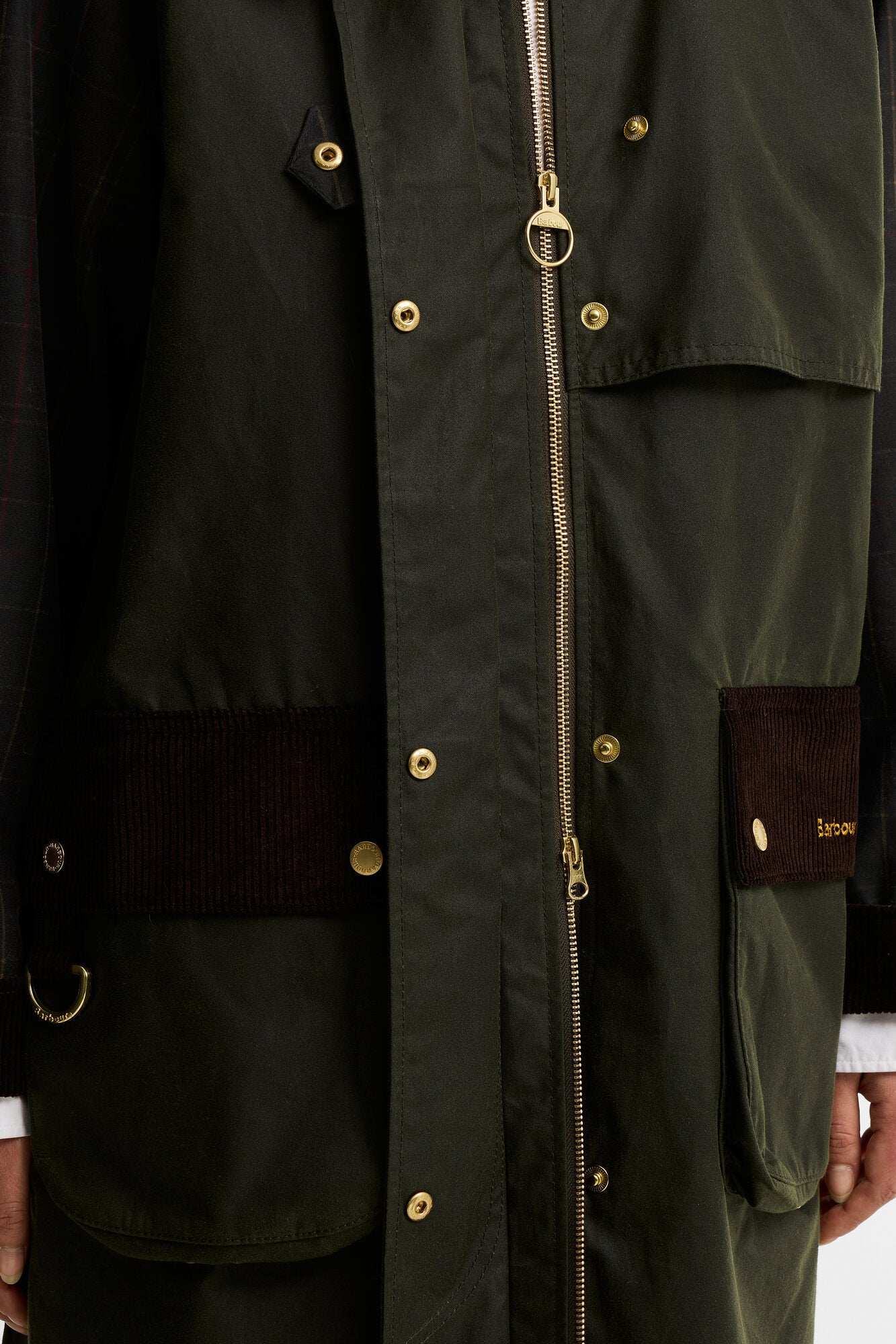 Check kirklees wax frakke – Olive