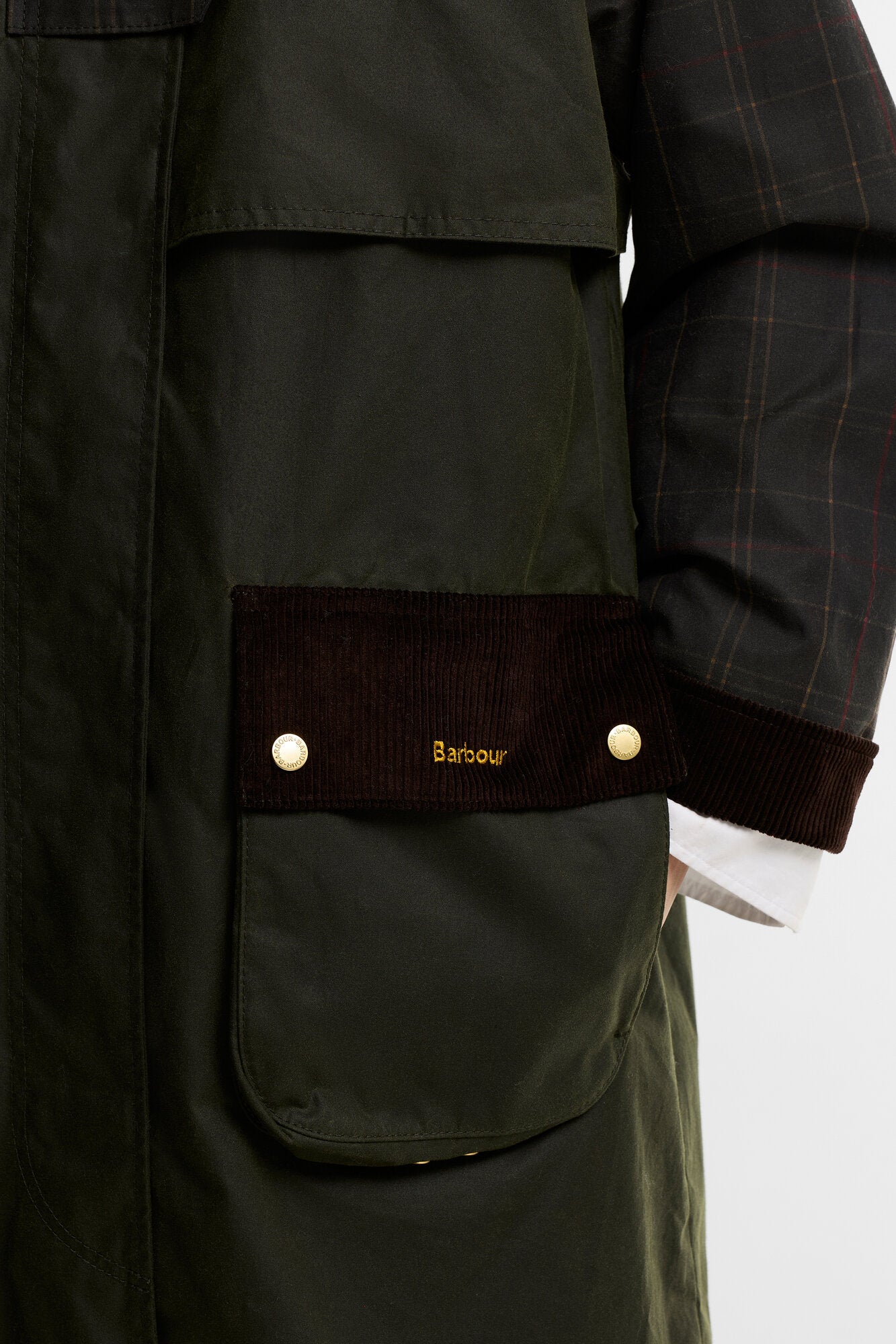 Check kirklees wax frakke – Olive