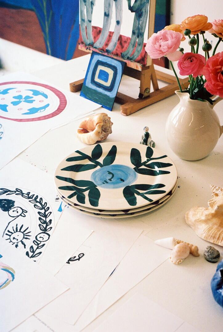 x Emma Kohlmann Moon Face Vine tallerken - Ø28,5 cm.