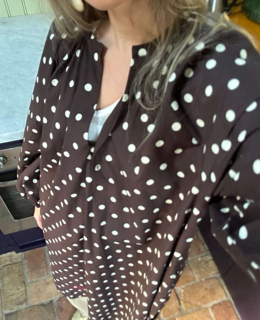 Lara midikjole - Cream Dot