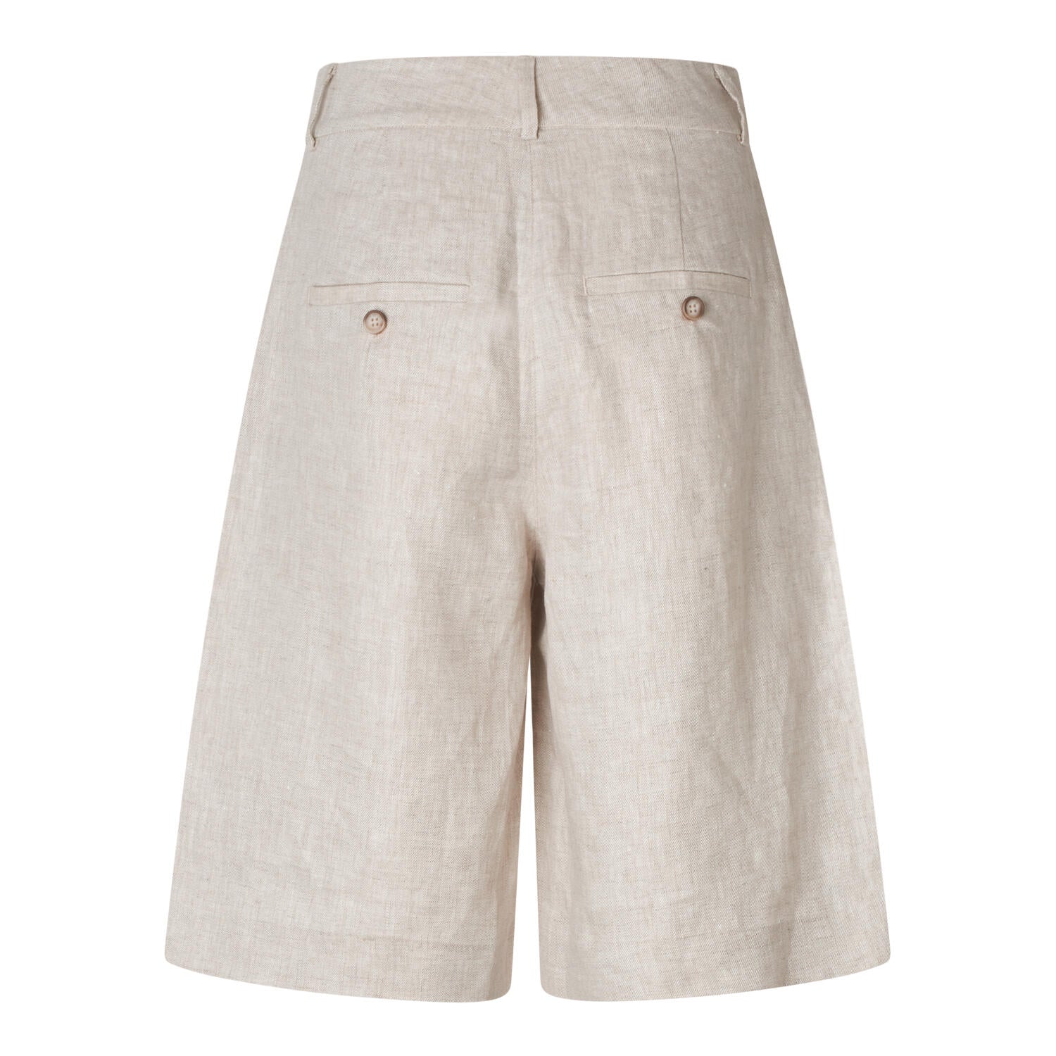 LauraFV Long hørshorts - Crystal Linen