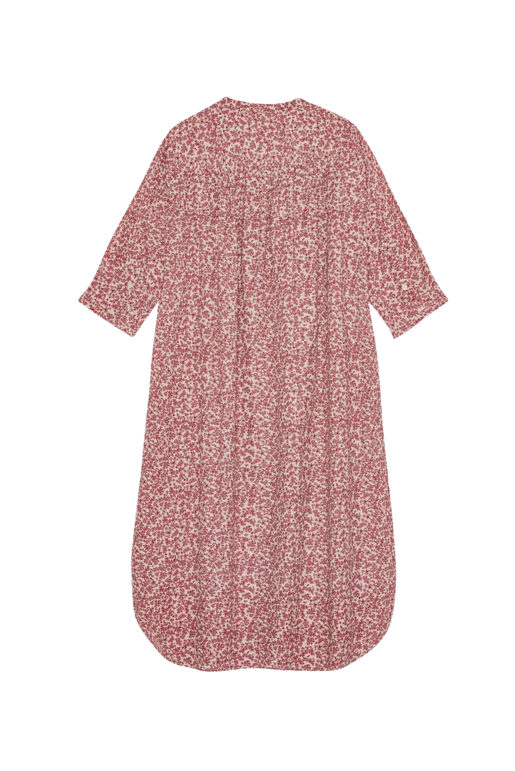 Laurella Poplin skjortekjole - Beige/Rose Flower