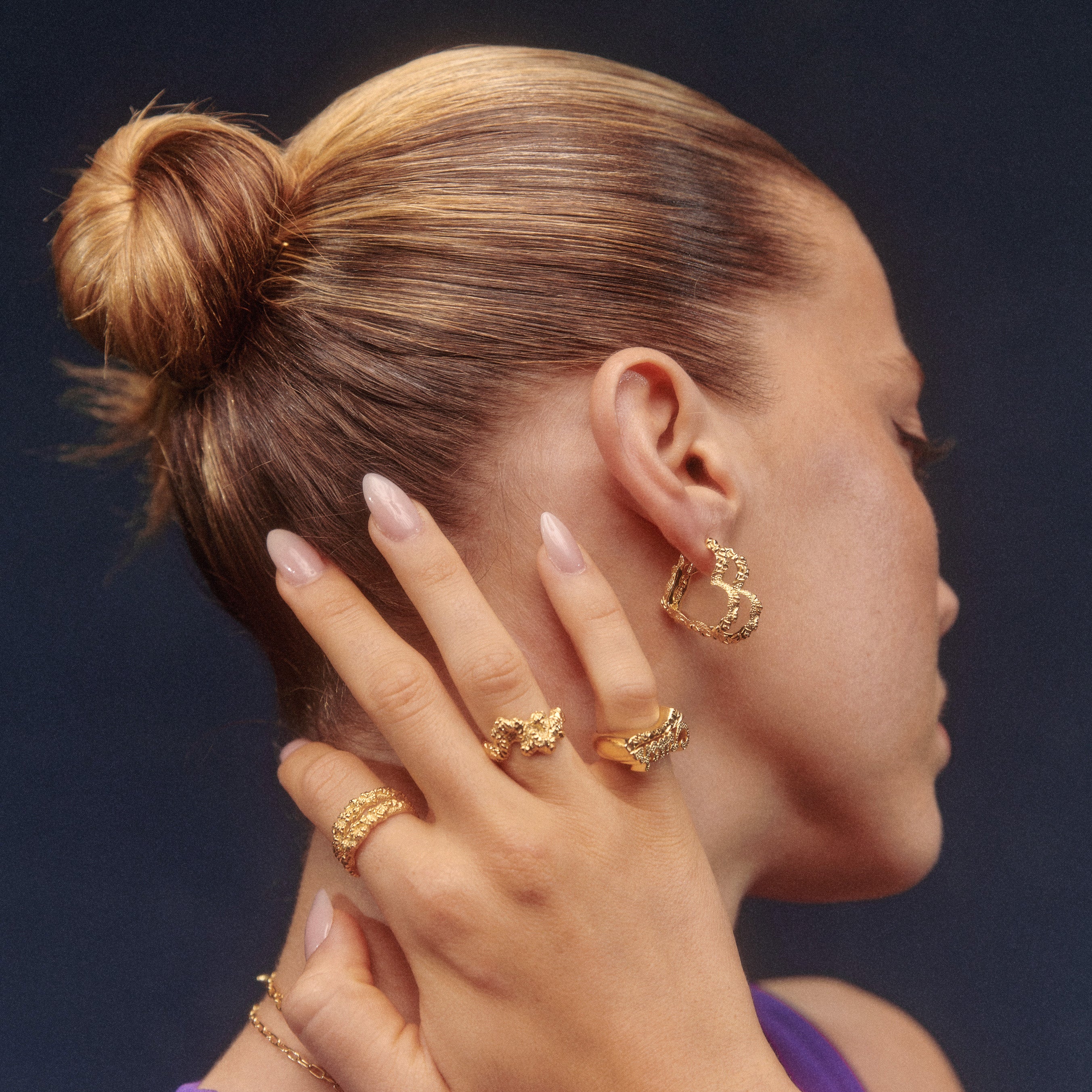 Heart Crush hoops - forgyldt