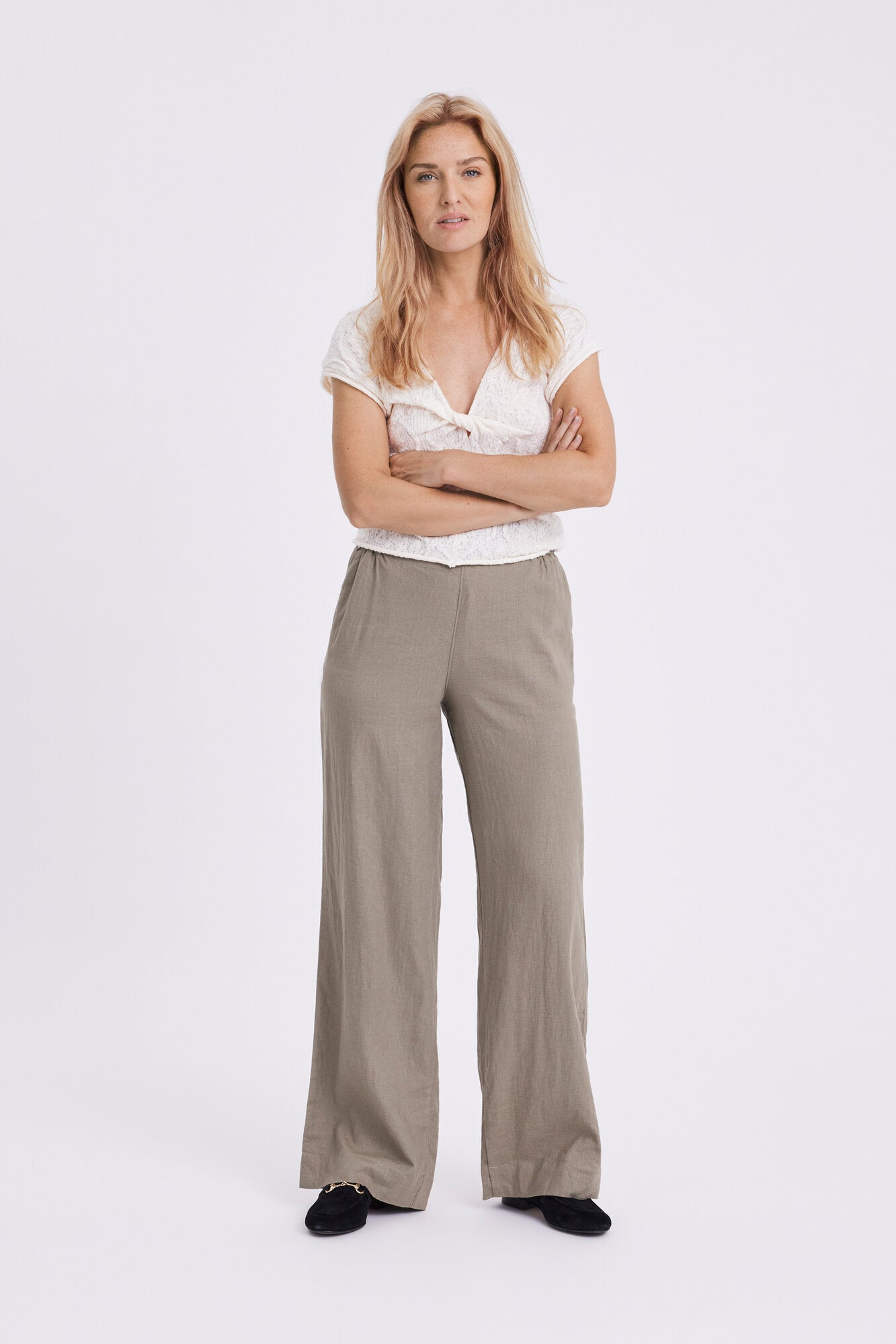 Linea Long hørbukser - Light Army