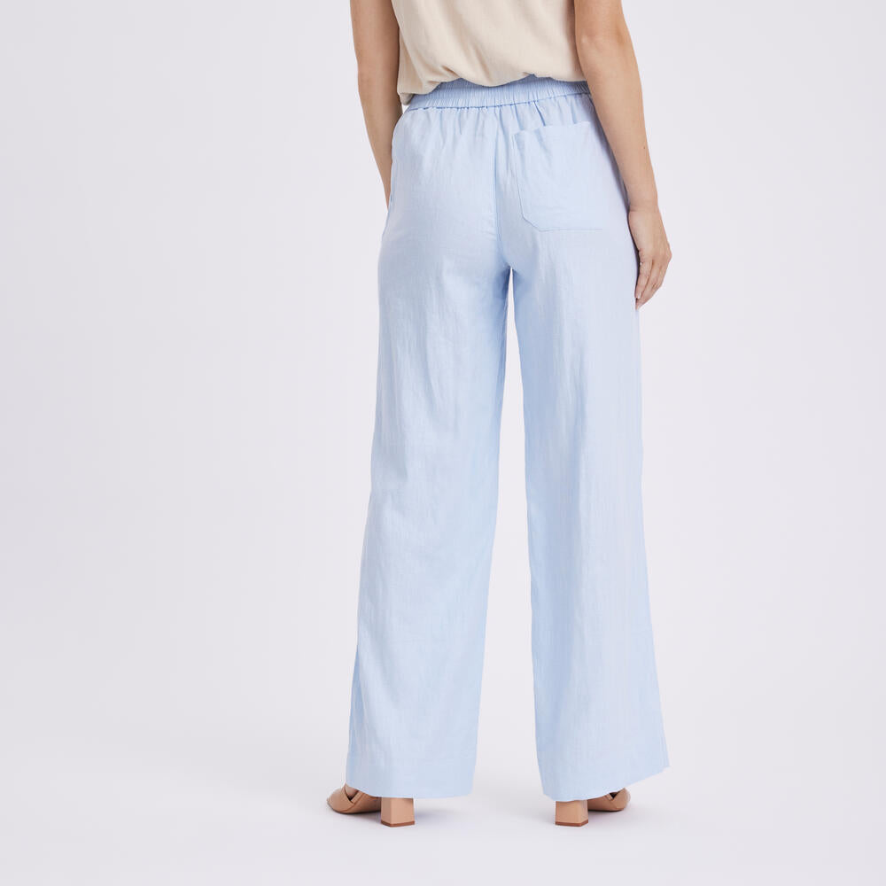Linea Long hørbukser - Sky Blue