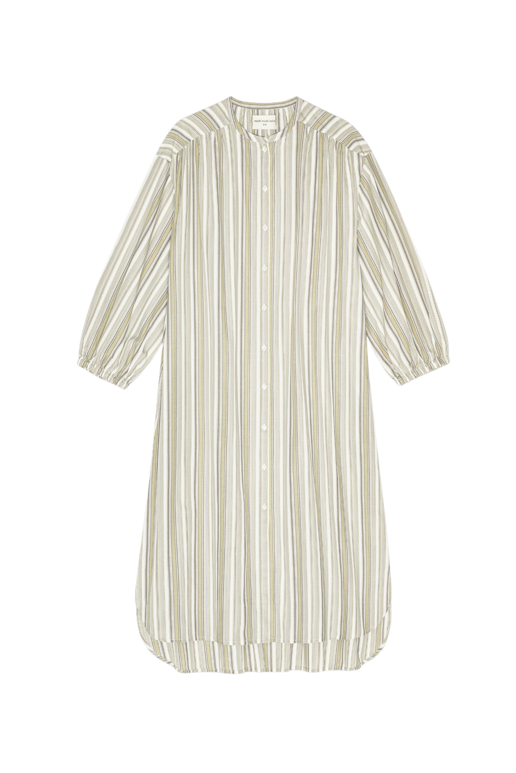 Lola skjortekjole - Olive Gray Stripe