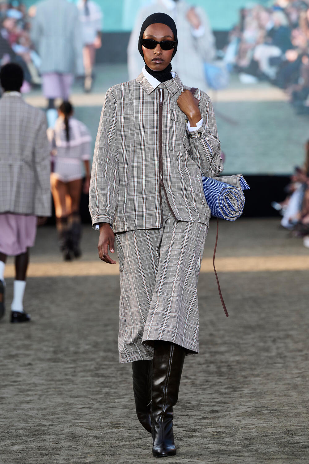 Beline jakke - Brown Mini Check